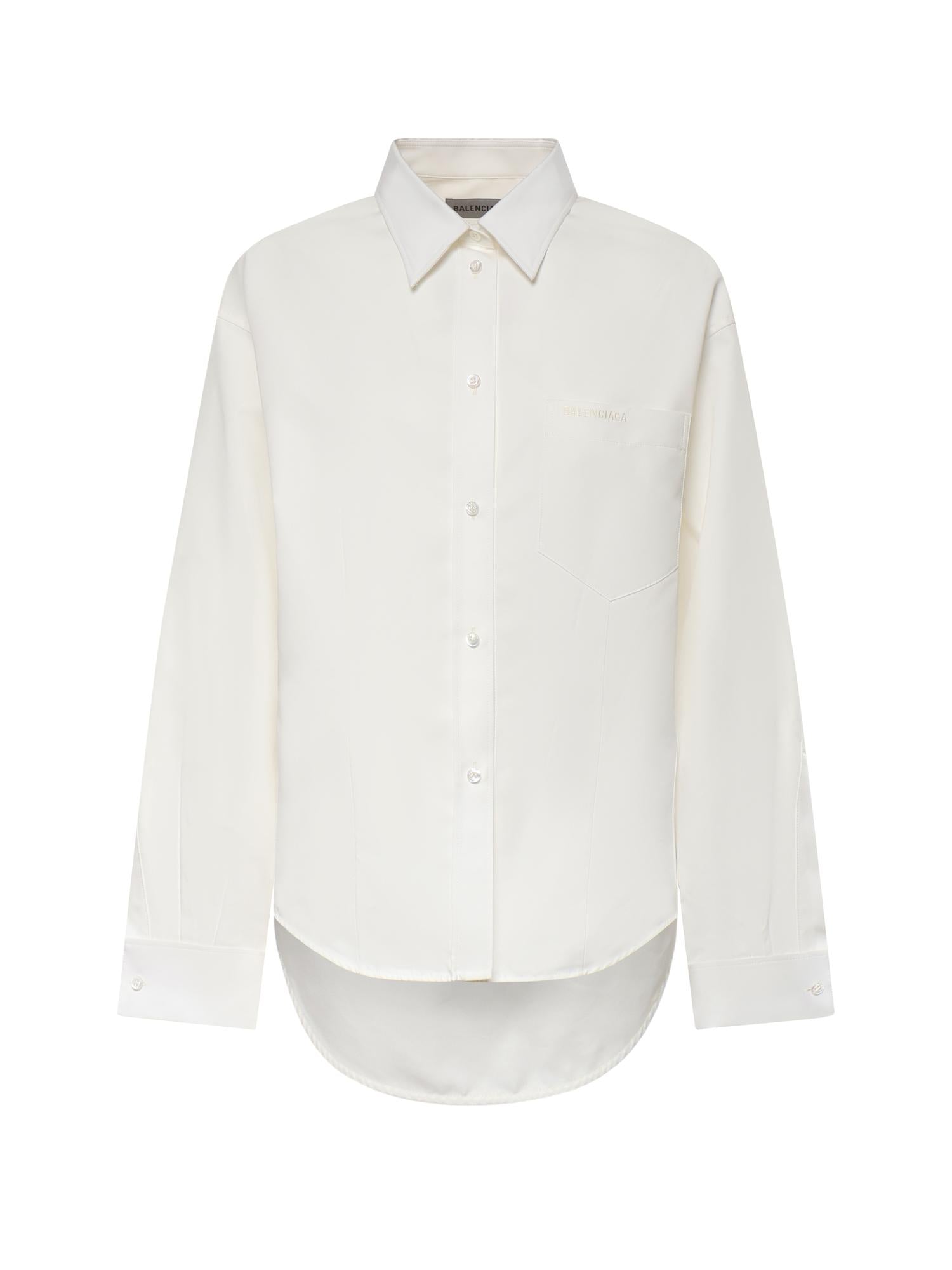 Оригінальна Camicia Classica In Popeline DI Seta E Organza DI Cotone Balenciaga – боковий вид