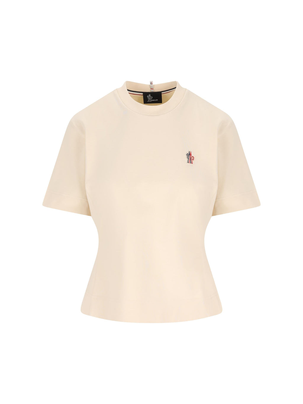 Оригінальна T Shirt In Cotton Blend Moncler – боковий вид