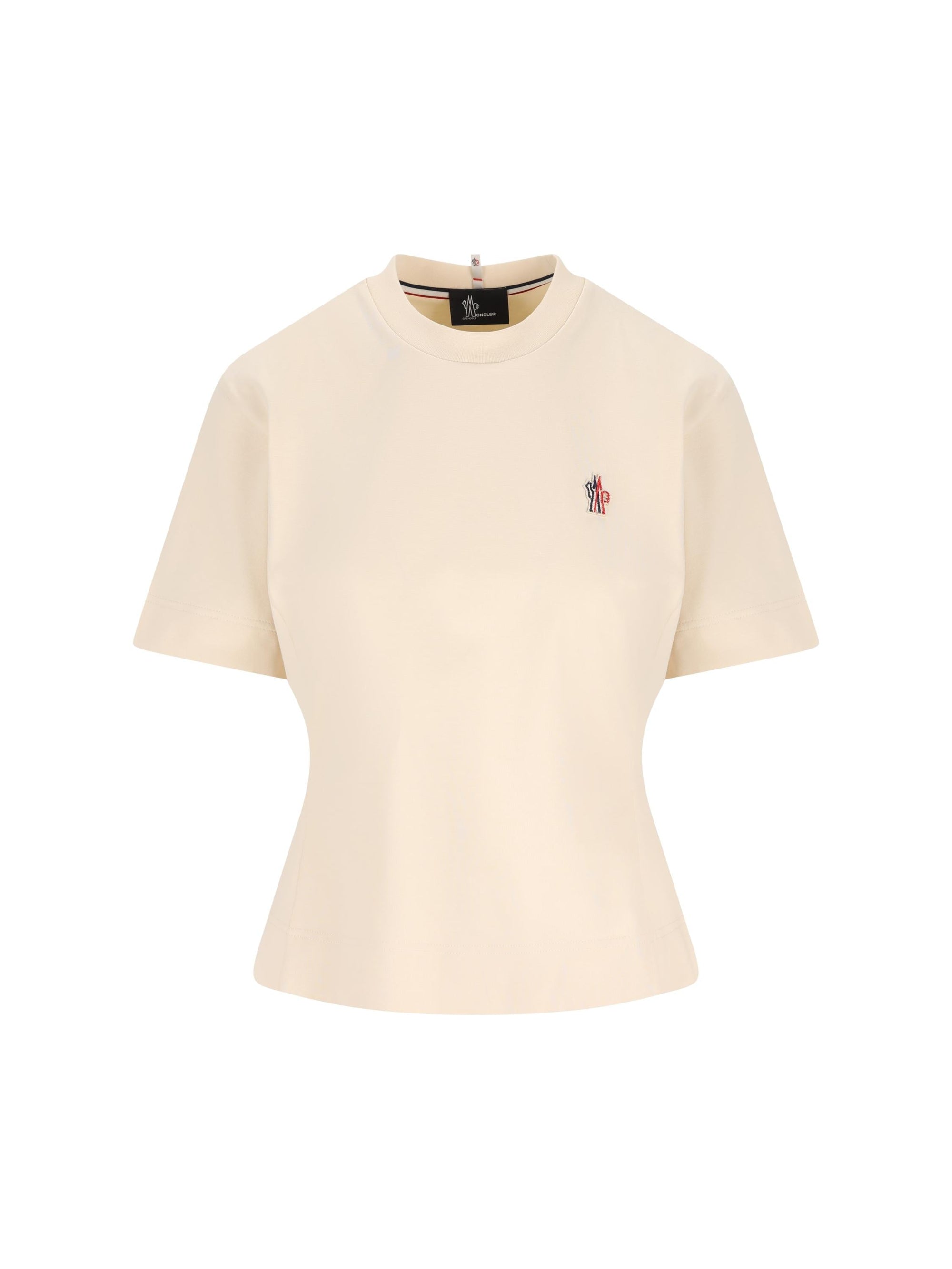 Оригінальна T Shirt In Cotton Blend Moncler – боковий вид