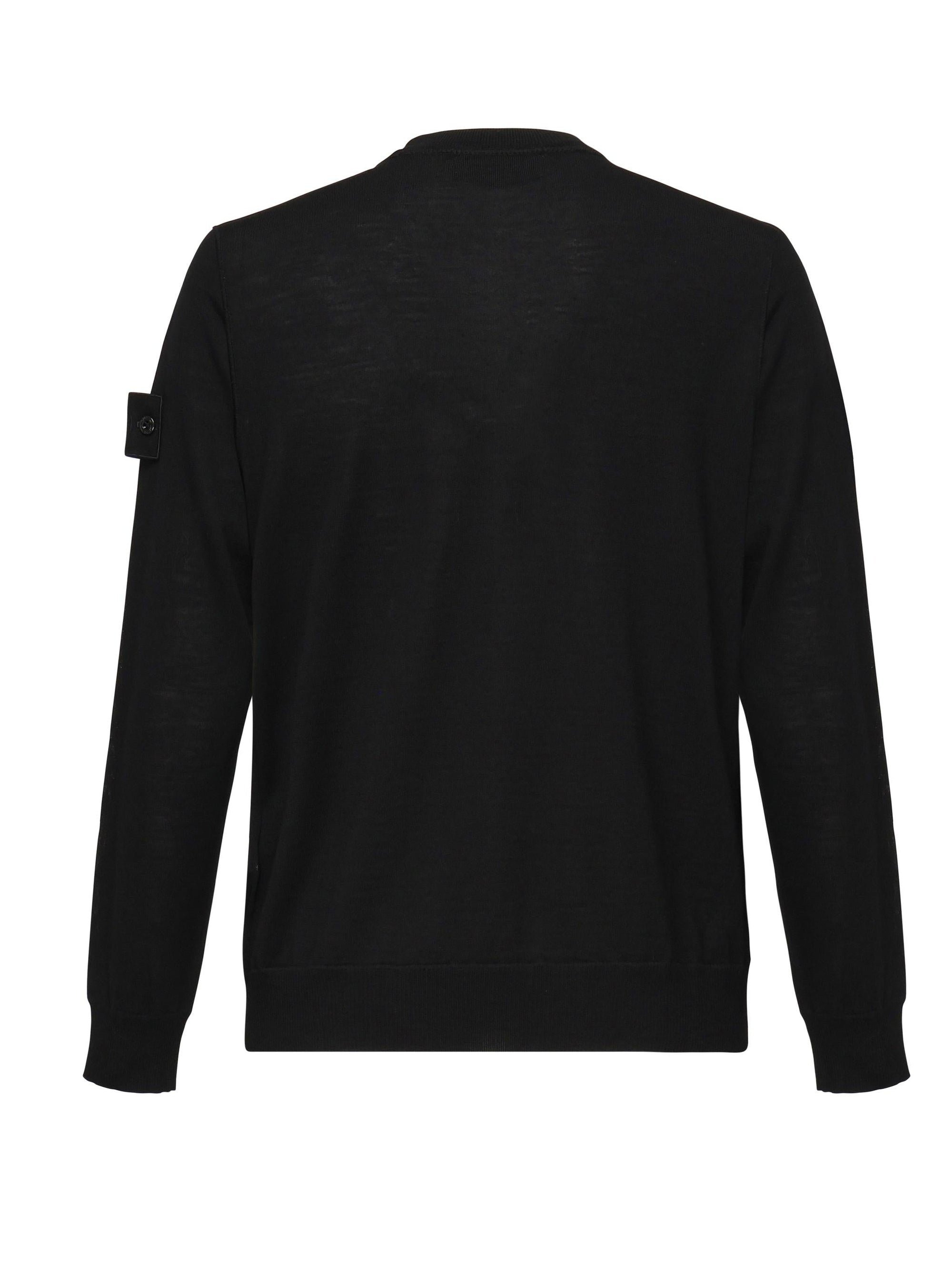 Оригінальна Maglia Girocollo Nero In Lana Leggera Stone island – детальний вид