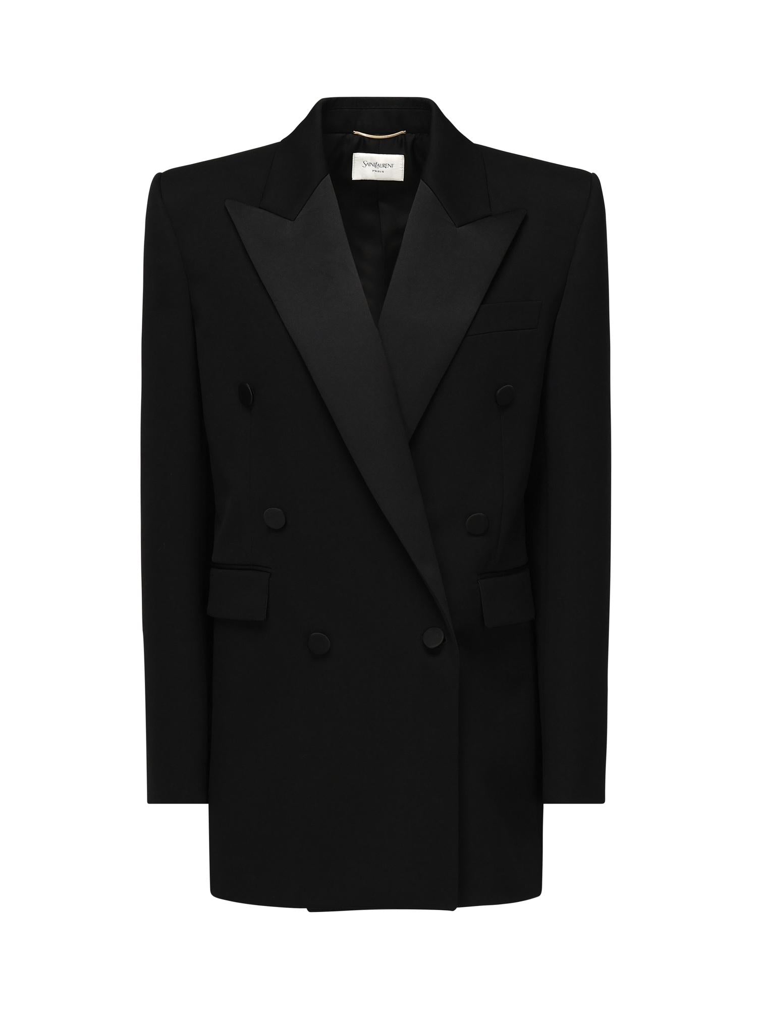 Giacca Smoking In Grain De Poudre Saint laurent – Гарантія оригінальності – боковий вид