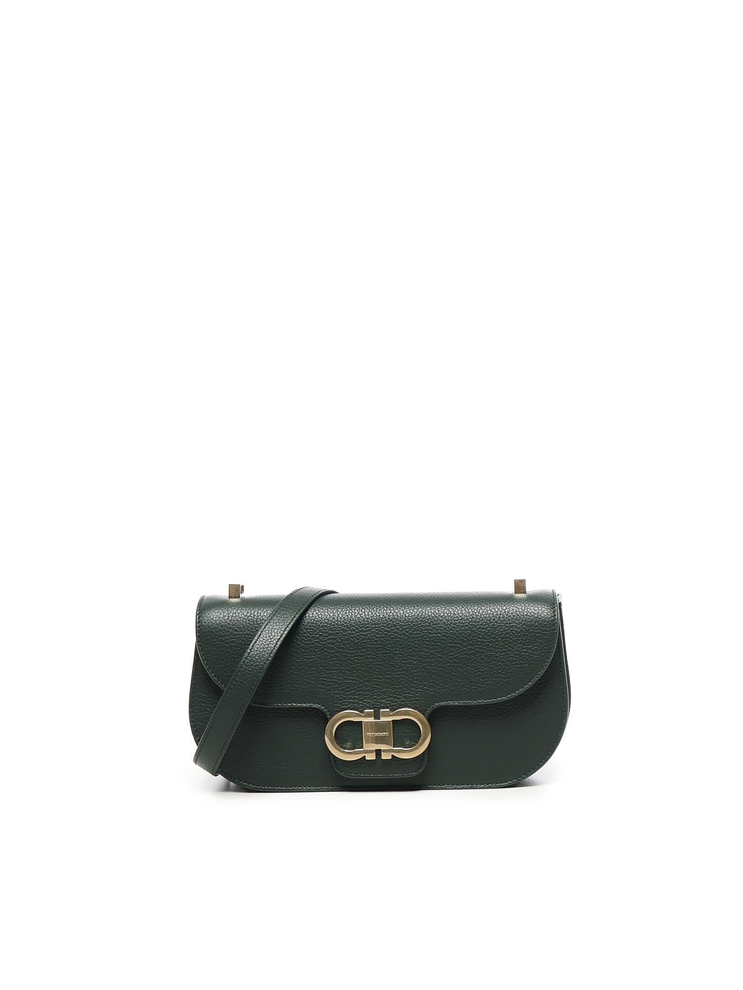 Mini Bag A Tracolla Double Gancini Salvatore ferragamo оригінал – Купити в Україні – боковий вид