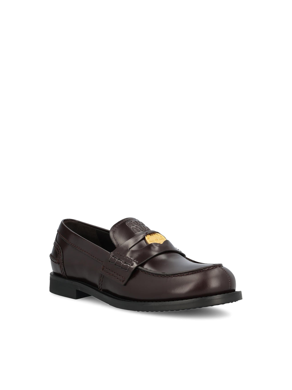 Leather Loafers In Burnished Finish Miu miu оригінал – Купити в Україні – вид ззаду