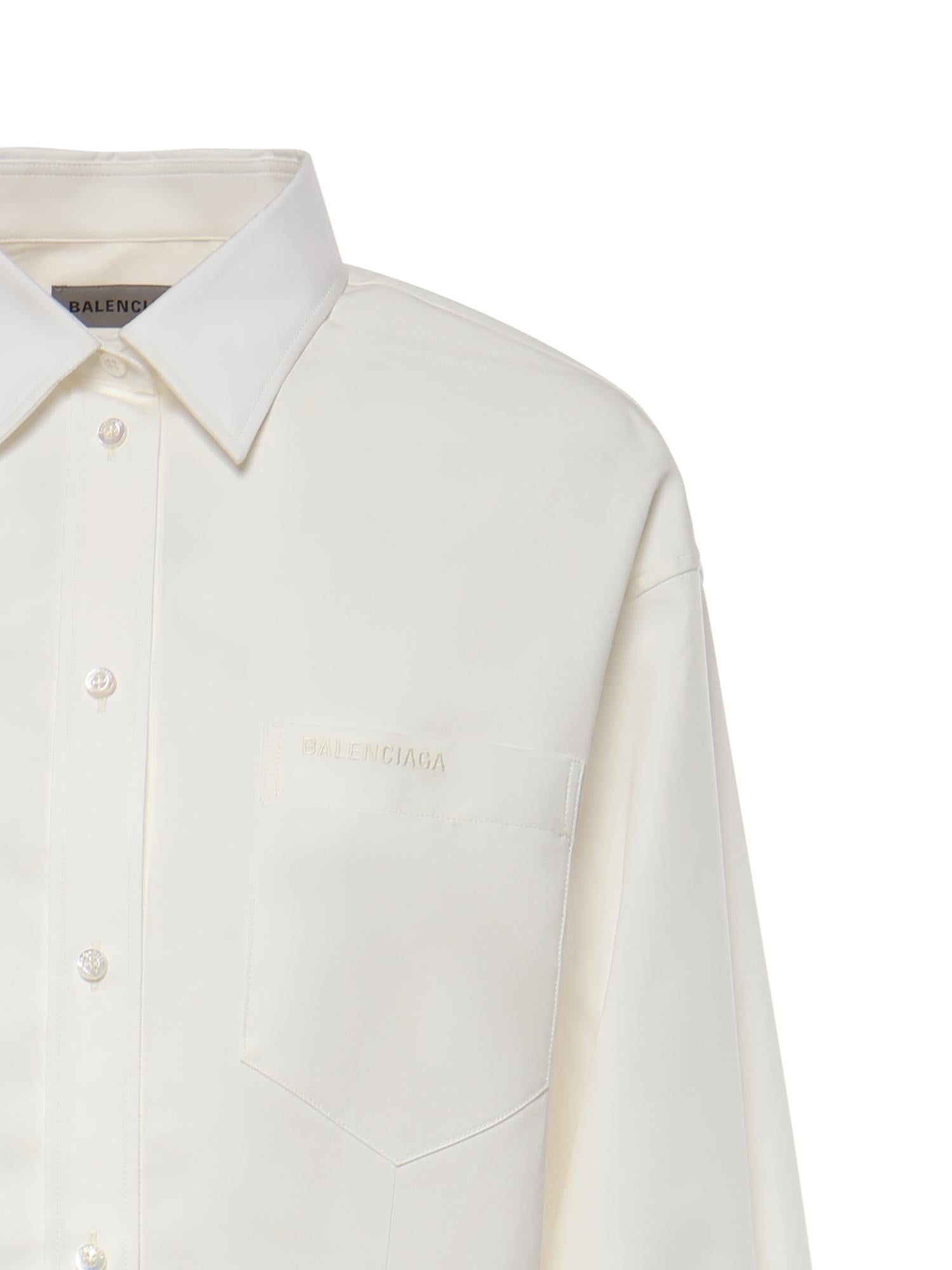 Оригінальна Camicia Classica In Popeline DI Seta E Organza DI Cotone Balenciaga – вид ззаду