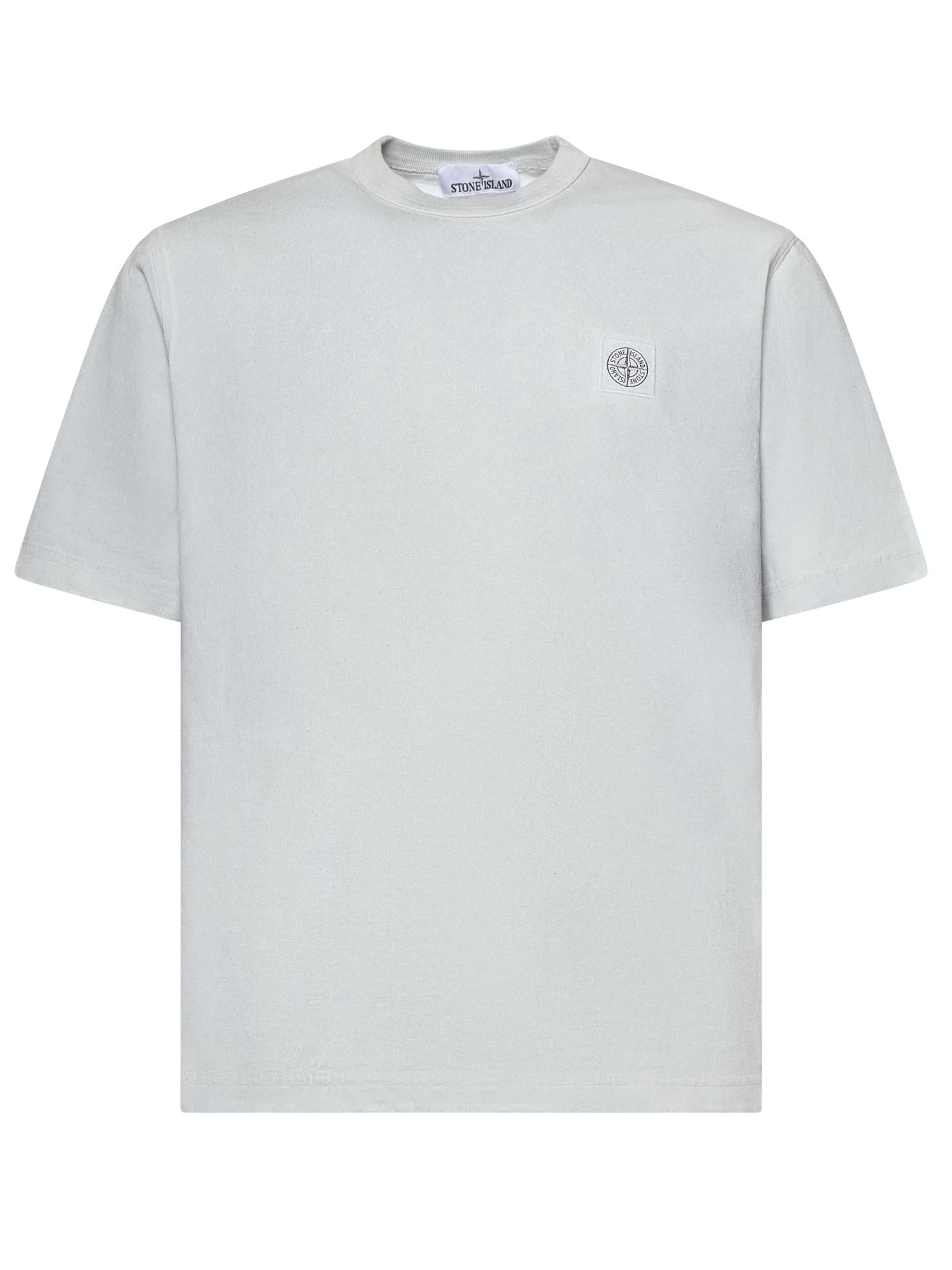 Оригінальна T-Shirt In Cotone Con Logo Stone island – боковий вид