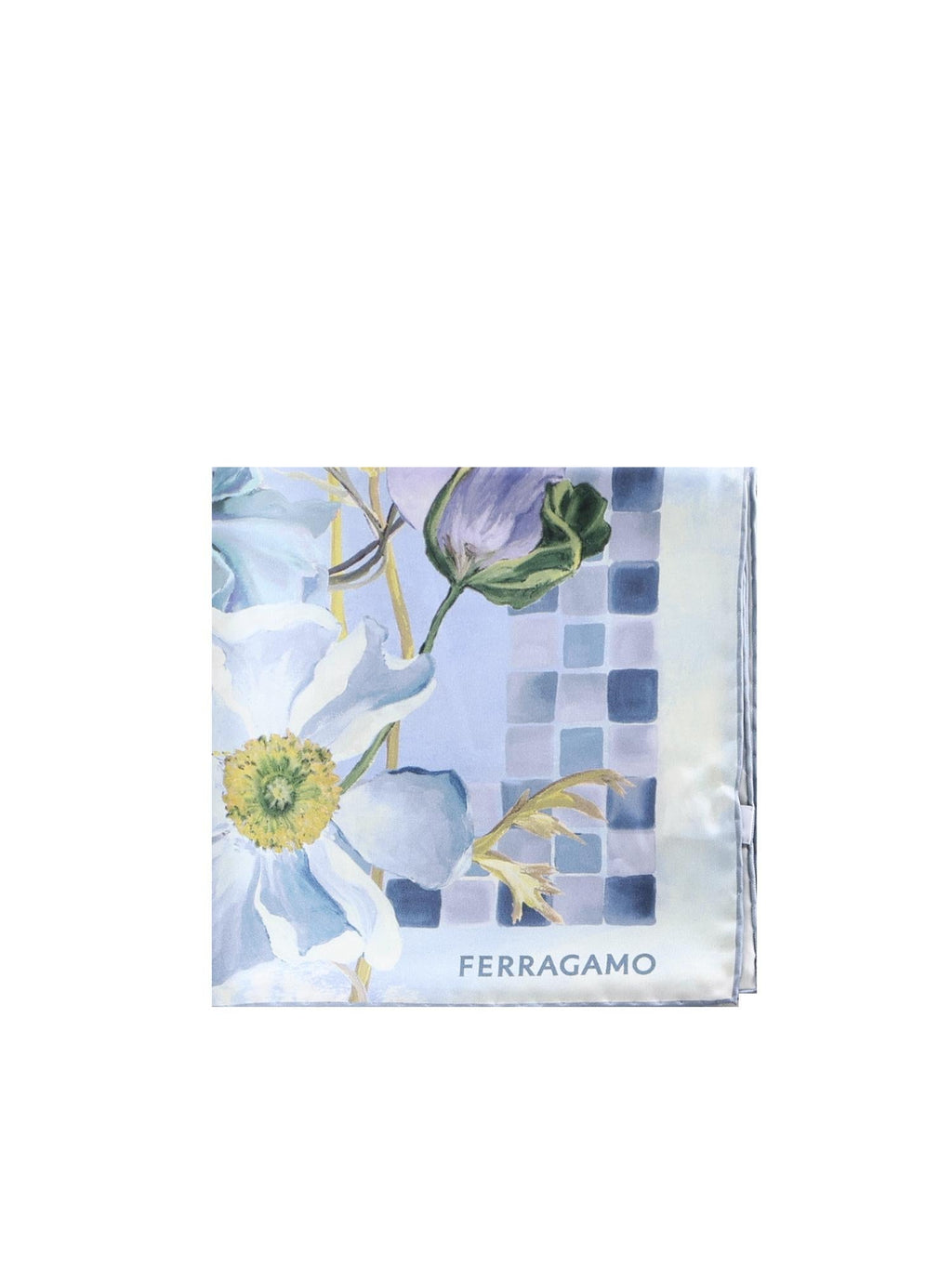 Foulard In Seta Con Stampa Salvatore ferragamo – Гарантія оригінальності – боковий вид