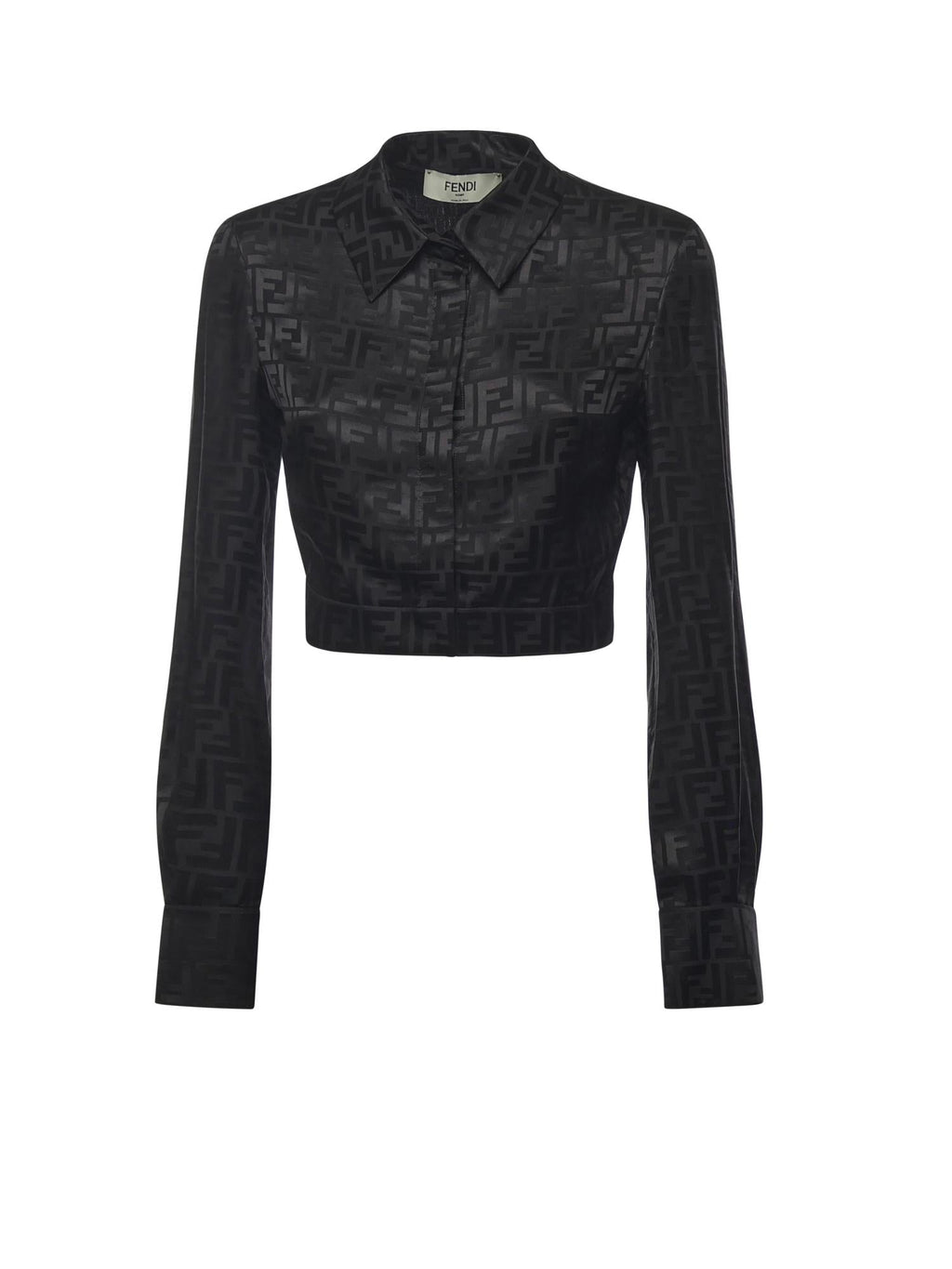 Оригінальна Camicia Cropped In Seta Ff Jacquard Fendi – боковий вид