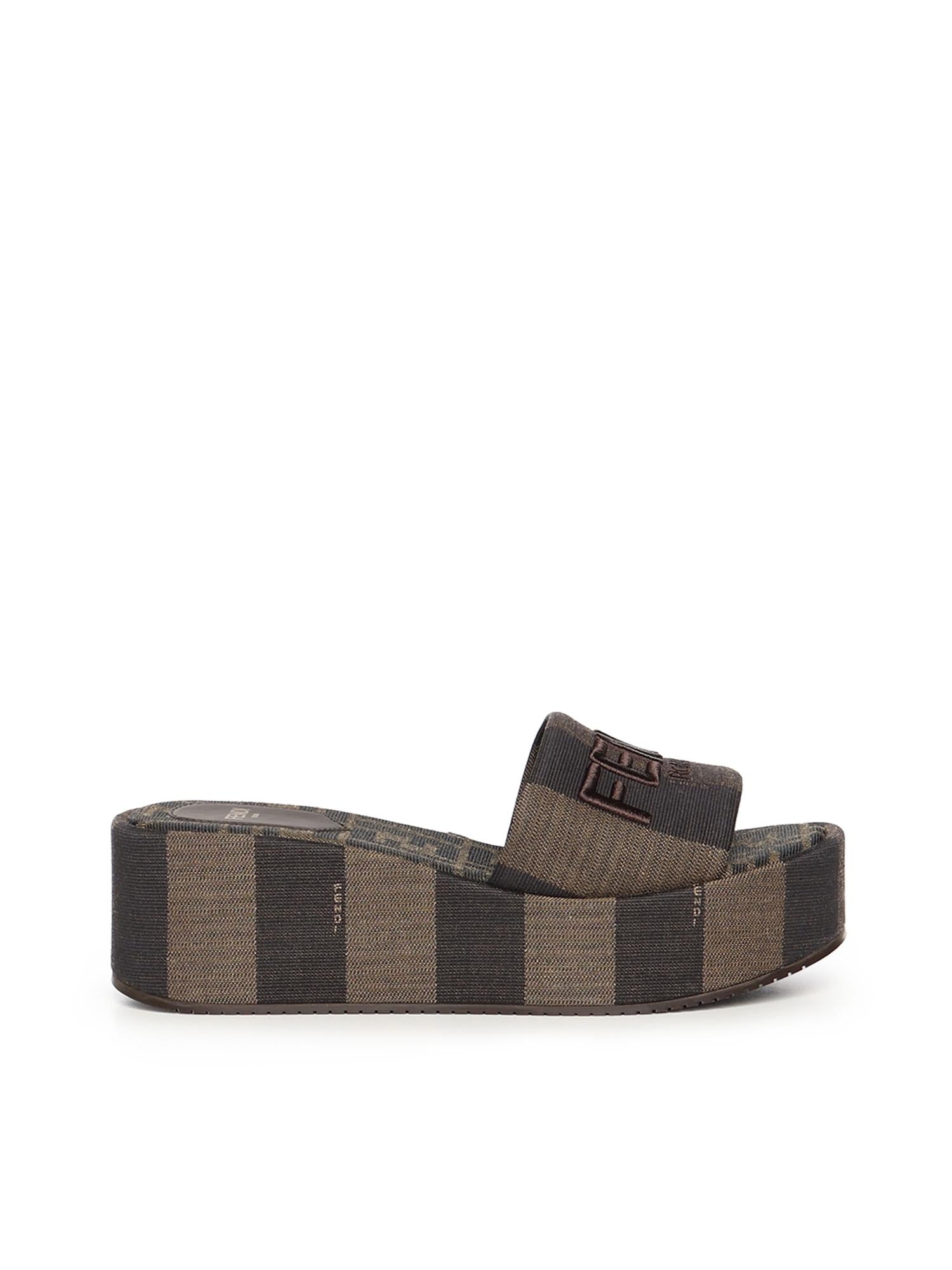 Flatform Fendi Sunshine In Tessuto Fendi – Гарантія оригінальності – боковий вид