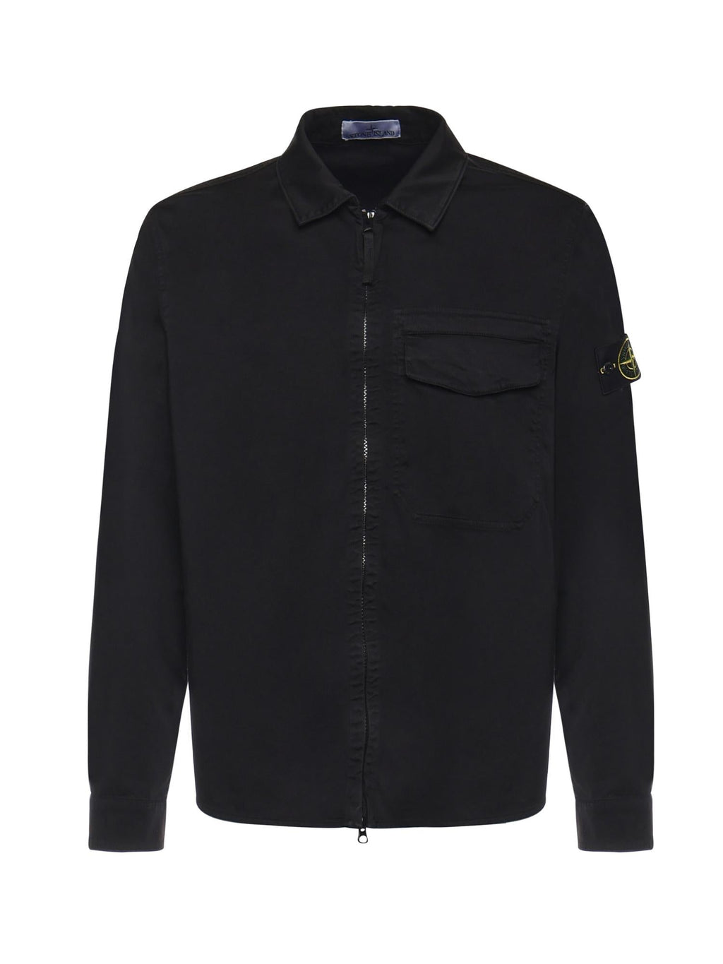 Overshirt In Raso DI Cotone Con Logo Stone island оригінал – Купити в Україні – боковий вид