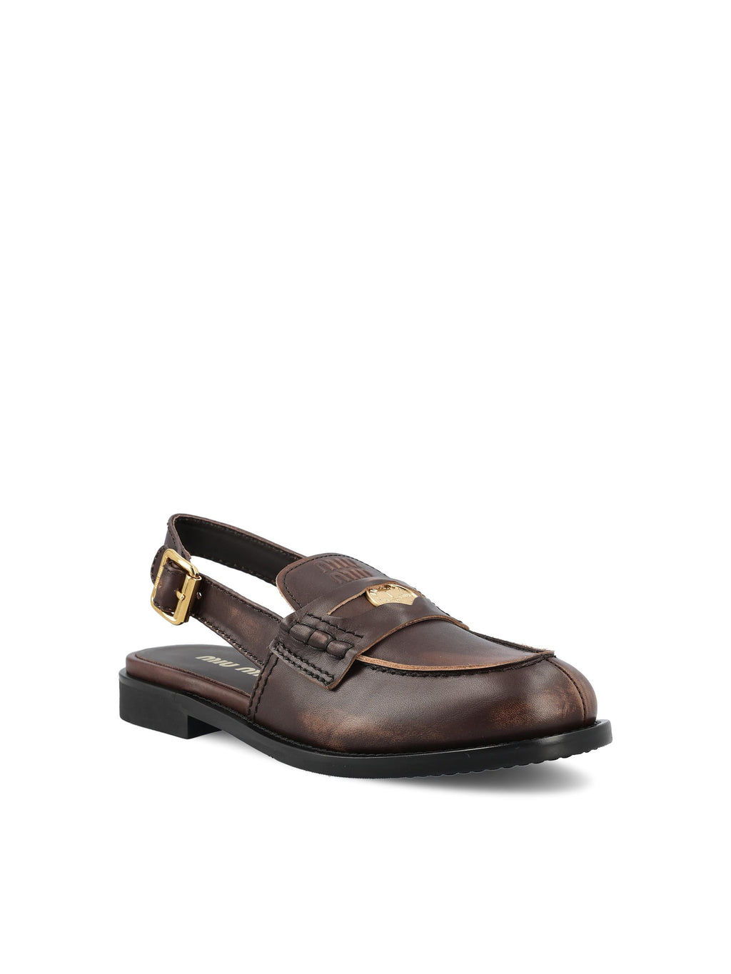 Оригінальна Leather Loafers Miu miu – вид ззаду
