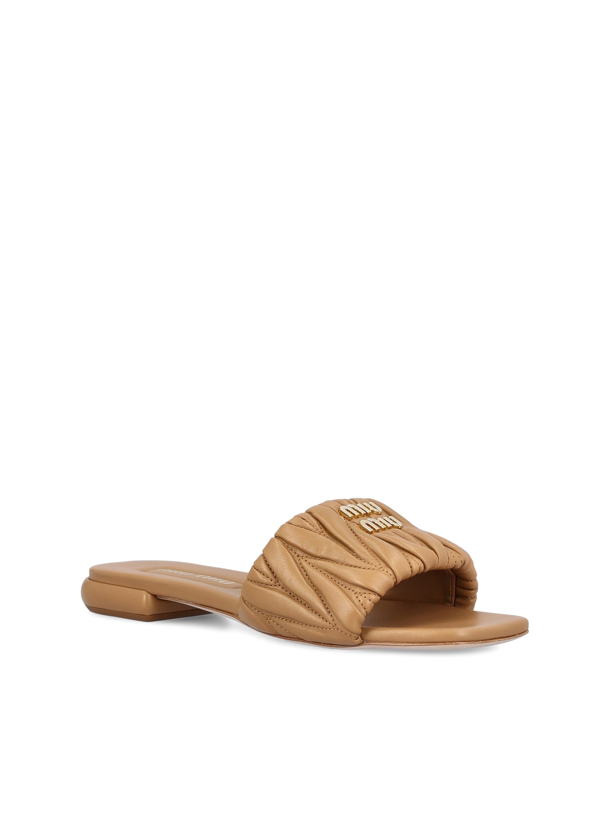Matelassé Leather Sandals Miu miu – Гарантія оригінальності – вид ззаду