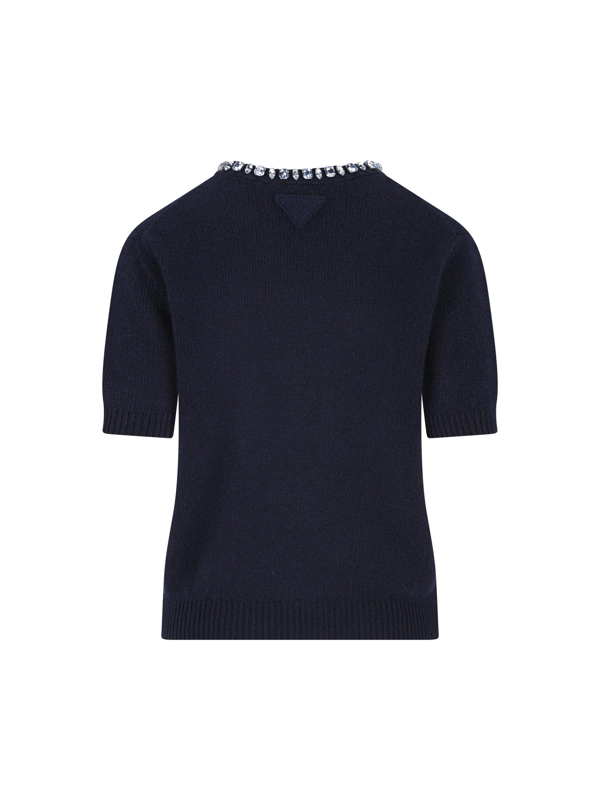 Wool And Cashmere Crew Neck Sweater Prada – Гарантія оригінальності – вид ззаду
