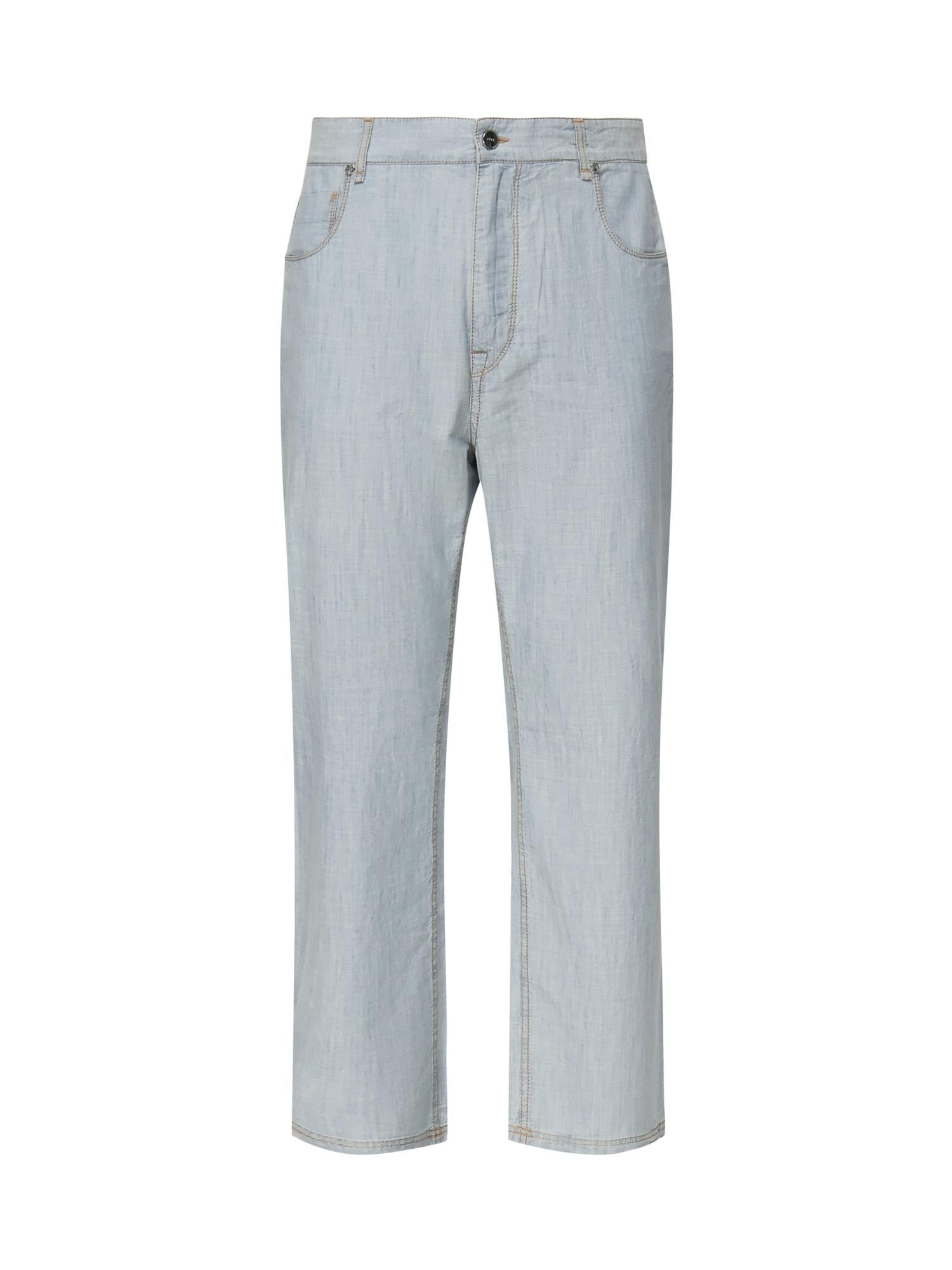 Jeans In Chambray Con Logo Fendi оригінал – Купити в Україні – боковий вид