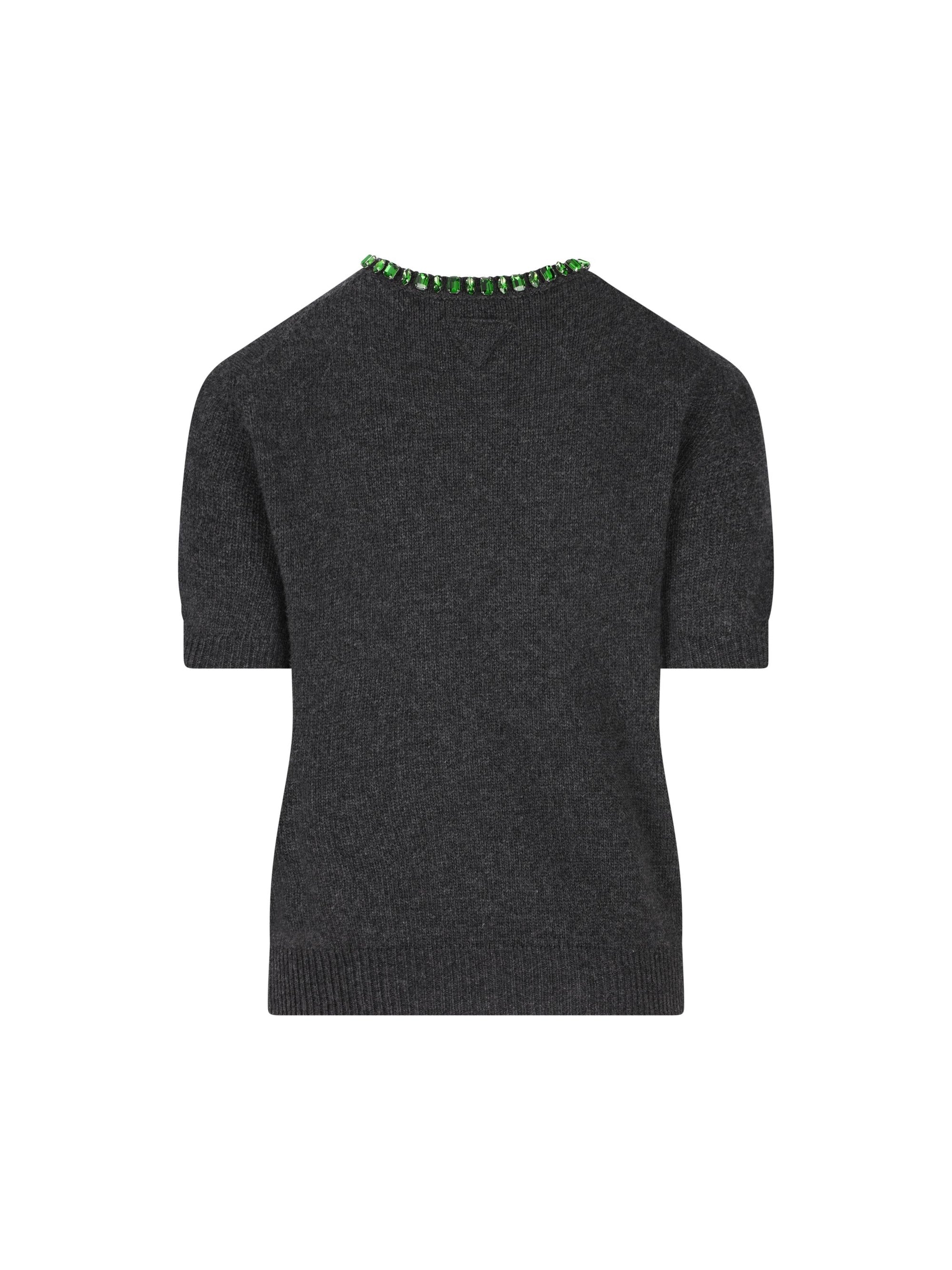 Wool And Cashmere Crew Neck Sweater Prada – Гарантія оригінальності – вид ззаду