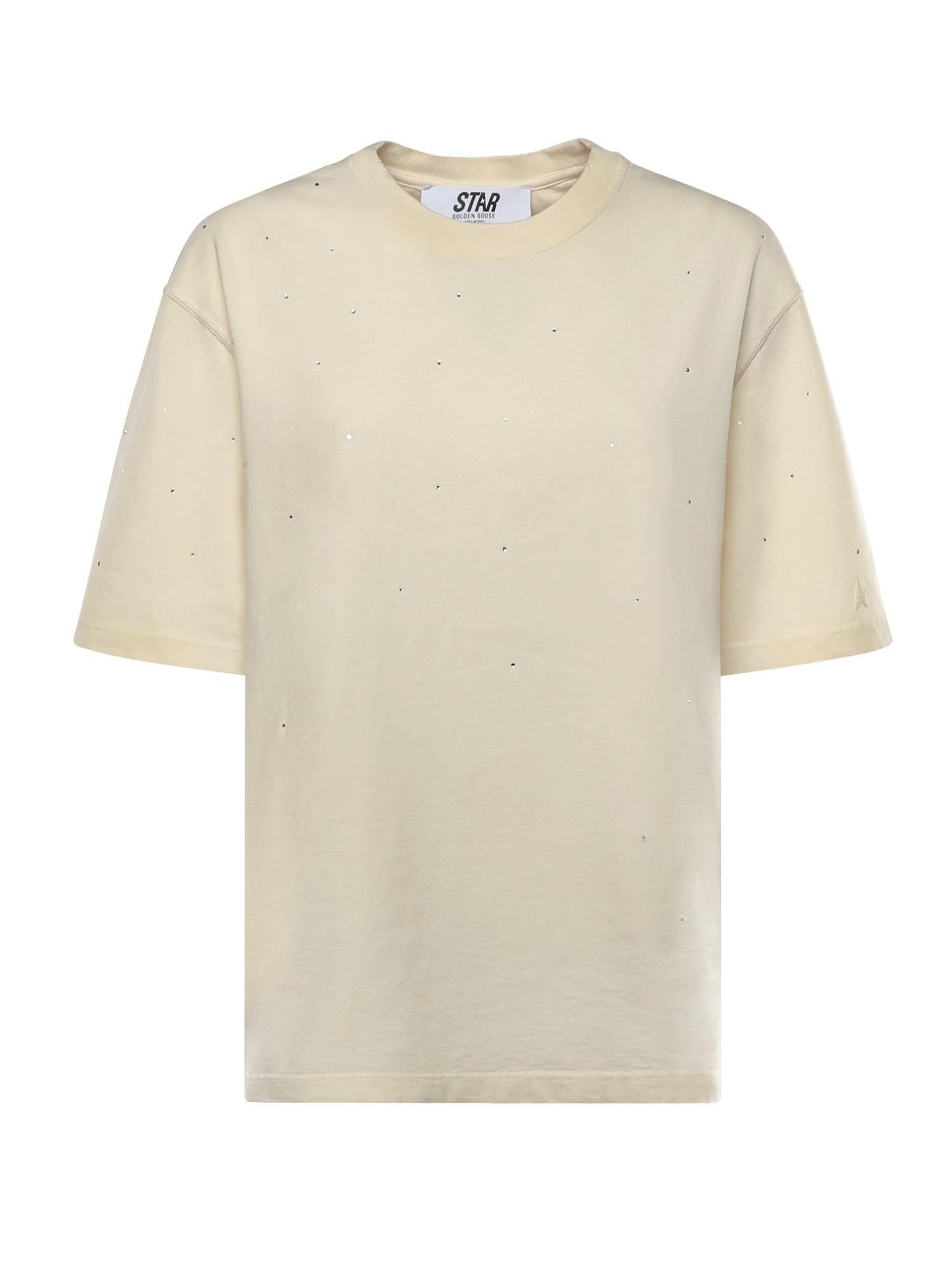 Оригінальна T-Shirt Star In Cotone Con Cristalli Golden goose – боковий вид