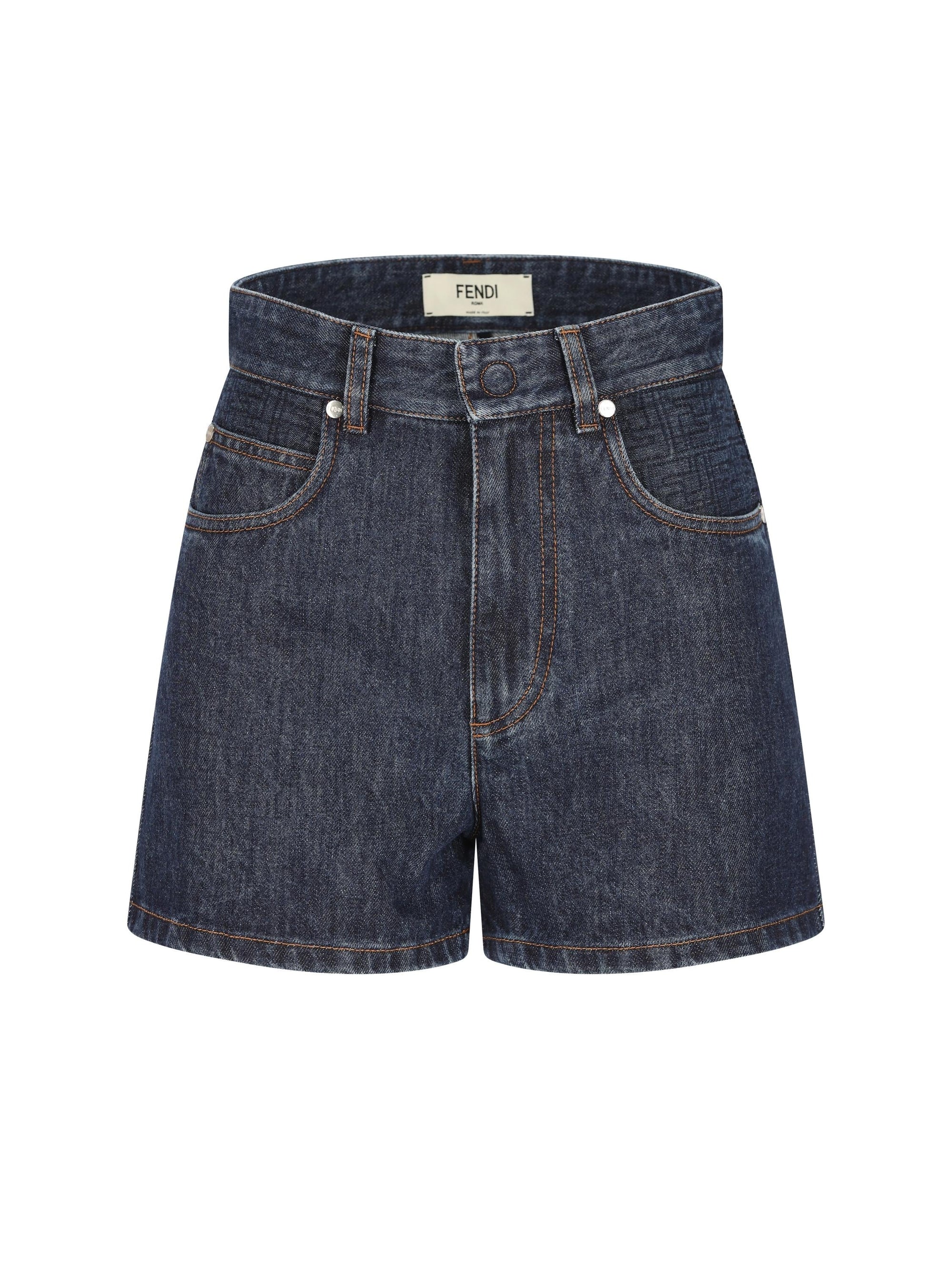 Short In Denim Fendi – Гарантія оригінальності – боковий вид