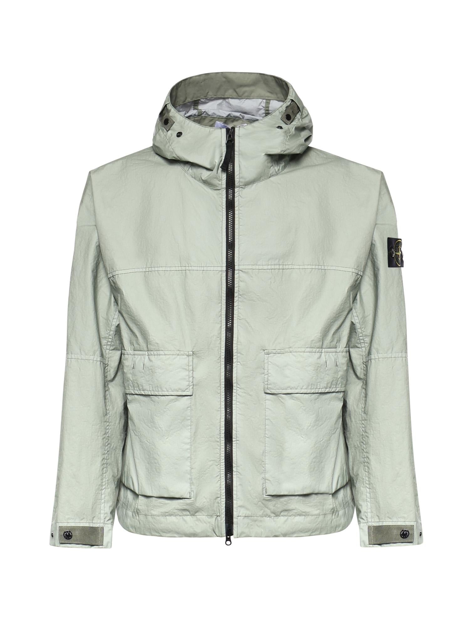 Оригінальна Giacca Con Cappuccio In Nylon Con Logo Stone island – боковий вид