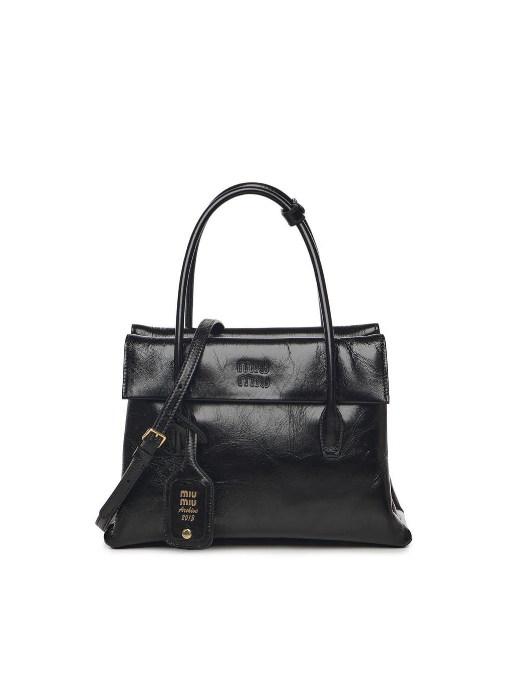 Оригінальна Borsa Solitaire In Pelle Lucida Miu miu – боковий вид