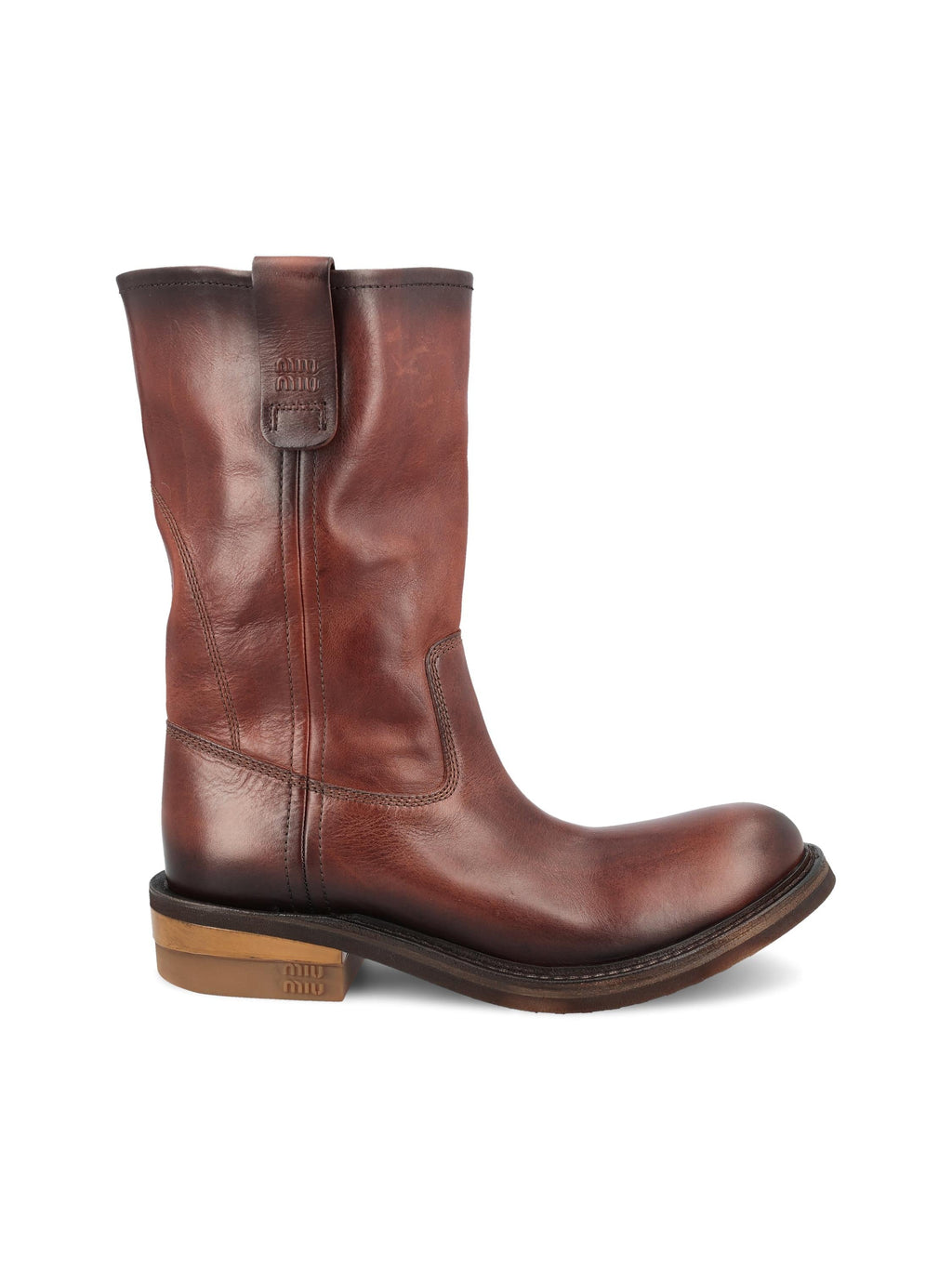 Оригінальна Foule Leather Ankle Boots Miu miu – боковий вид