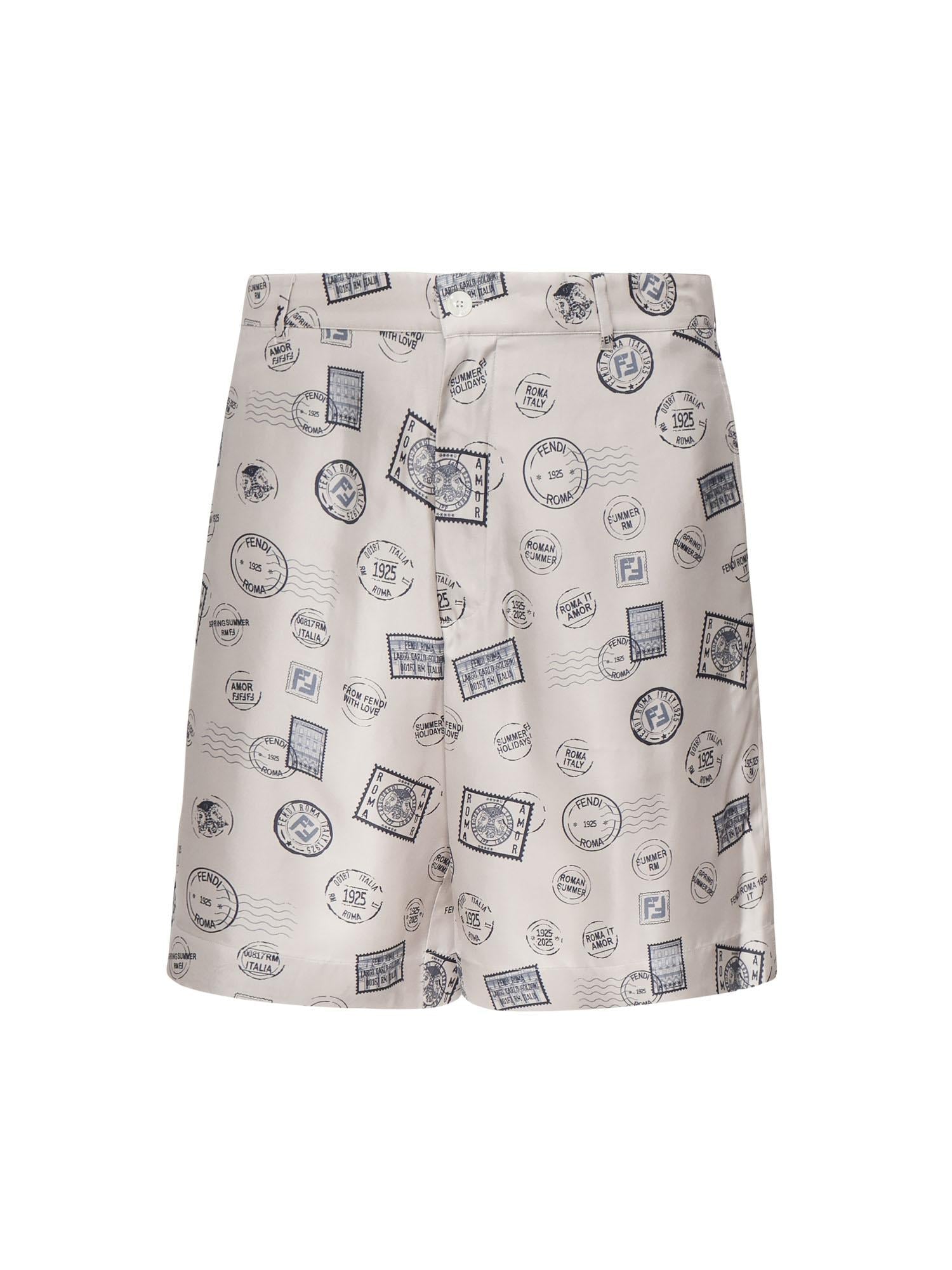 Pantaloncini In Seta Con Stampa Fendi оригінал – Купити в Україні – боковий вид