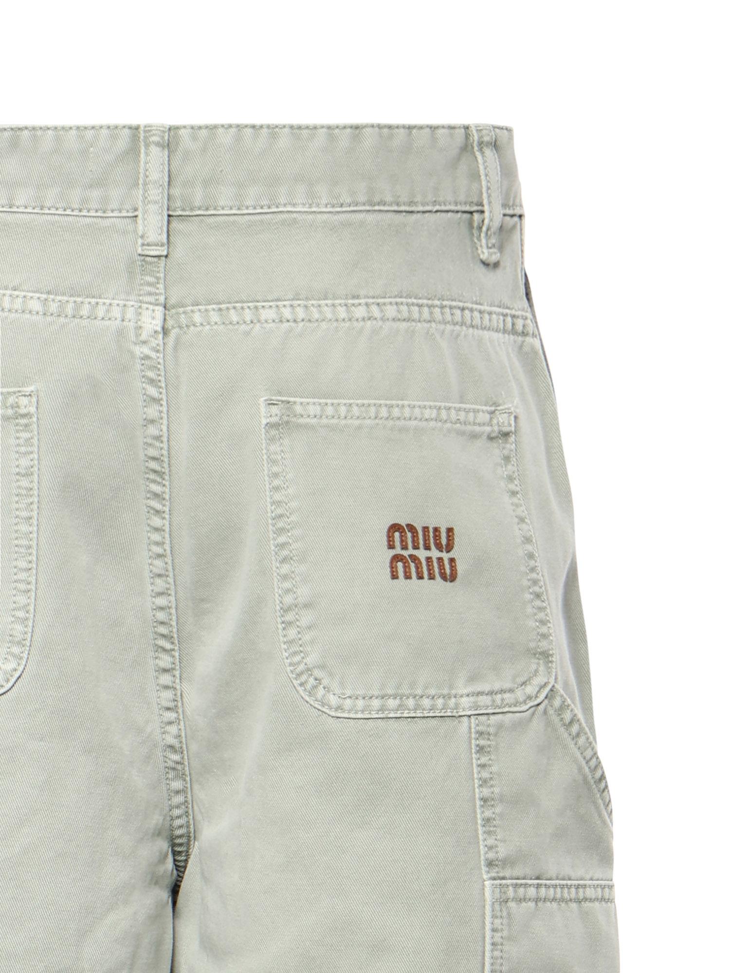 Pantaloni In Gabardine Con Logo Miu miu оригінал – Купити в Україні – вид ззаду