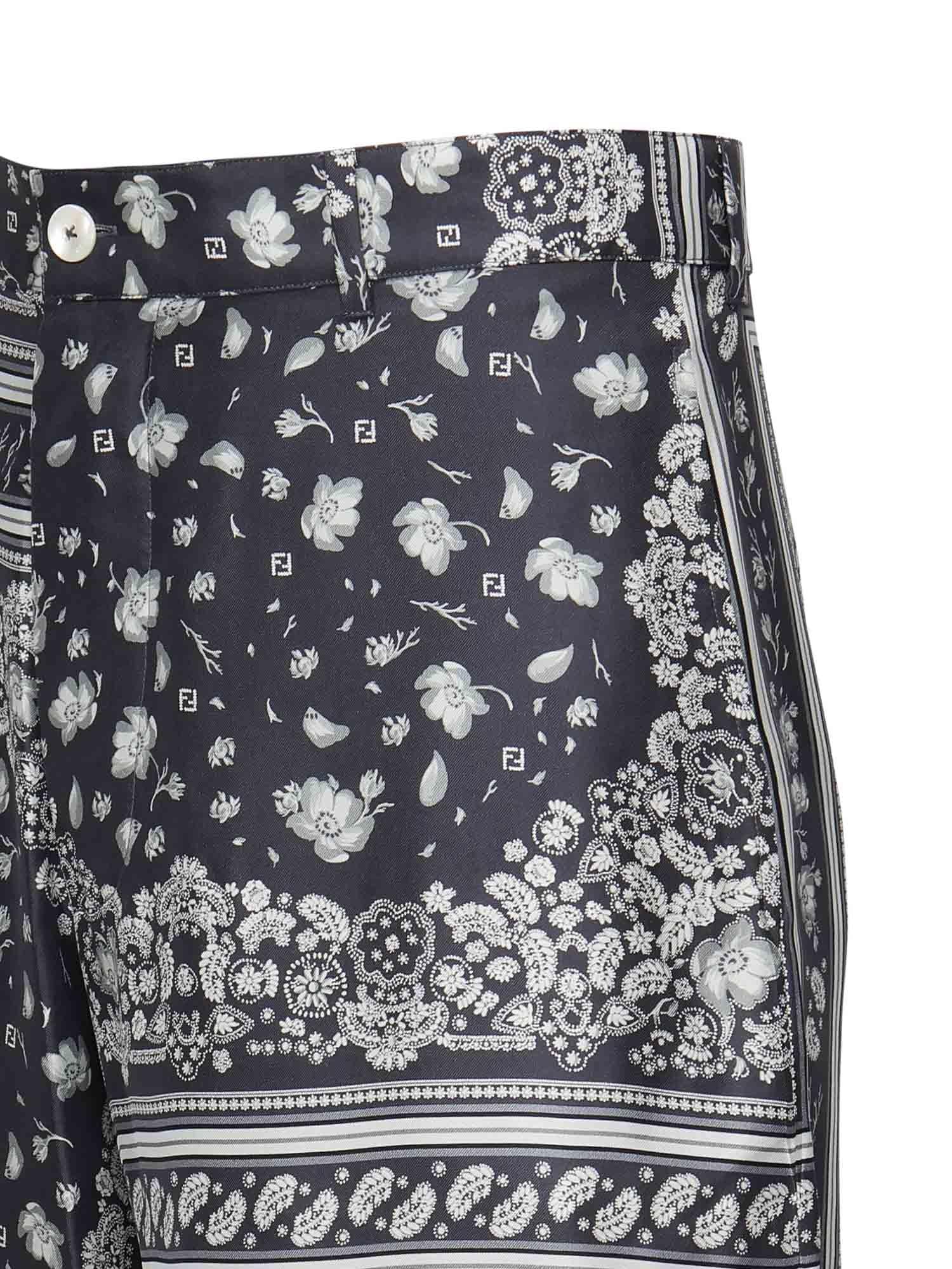 Pantaloncini In Seta Con Stampa Fendi оригінал – Купити в Україні – вид ззаду