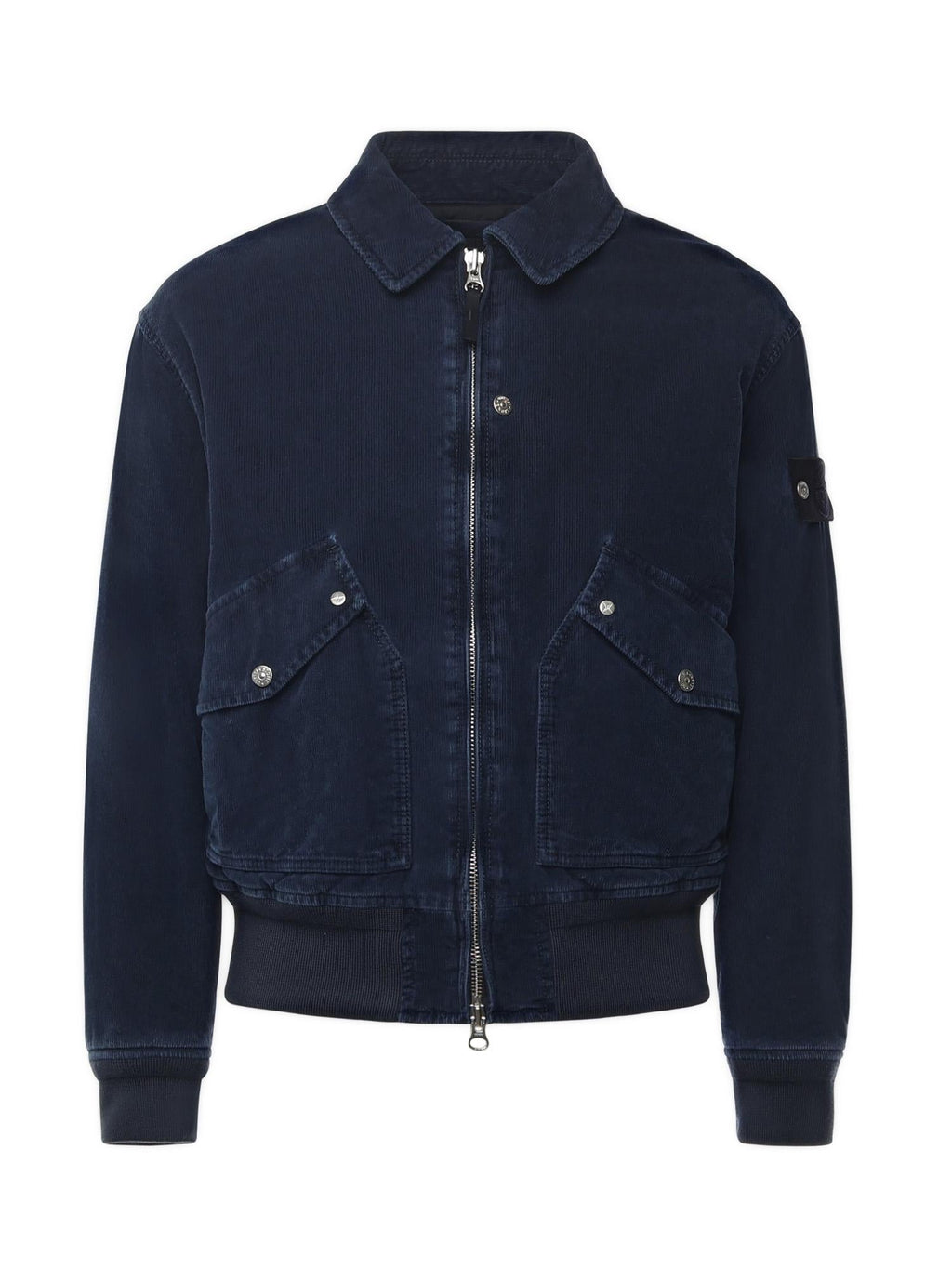 Bomber In Velluto A Costine Con Logo Stone island оригінал – Купити в Україні – боковий вид