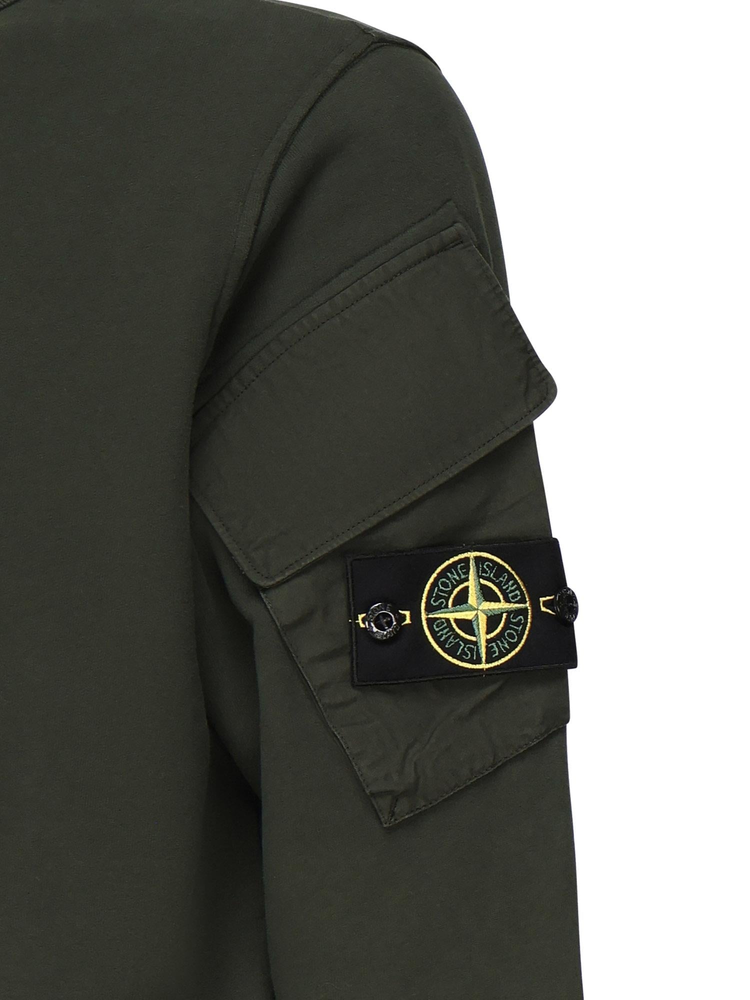 Felpa Girocollo Con Tasche Sulle Maniche Stone island – Гарантія оригінальності – вид ззаду