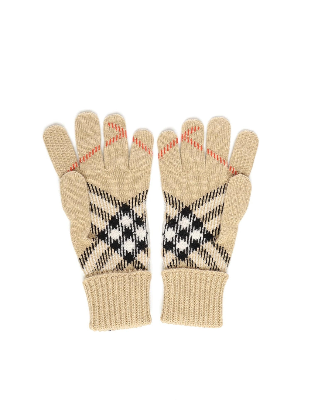 Оригінальна Guanti In Misto Cashmere Check Burberry – вид ззаду