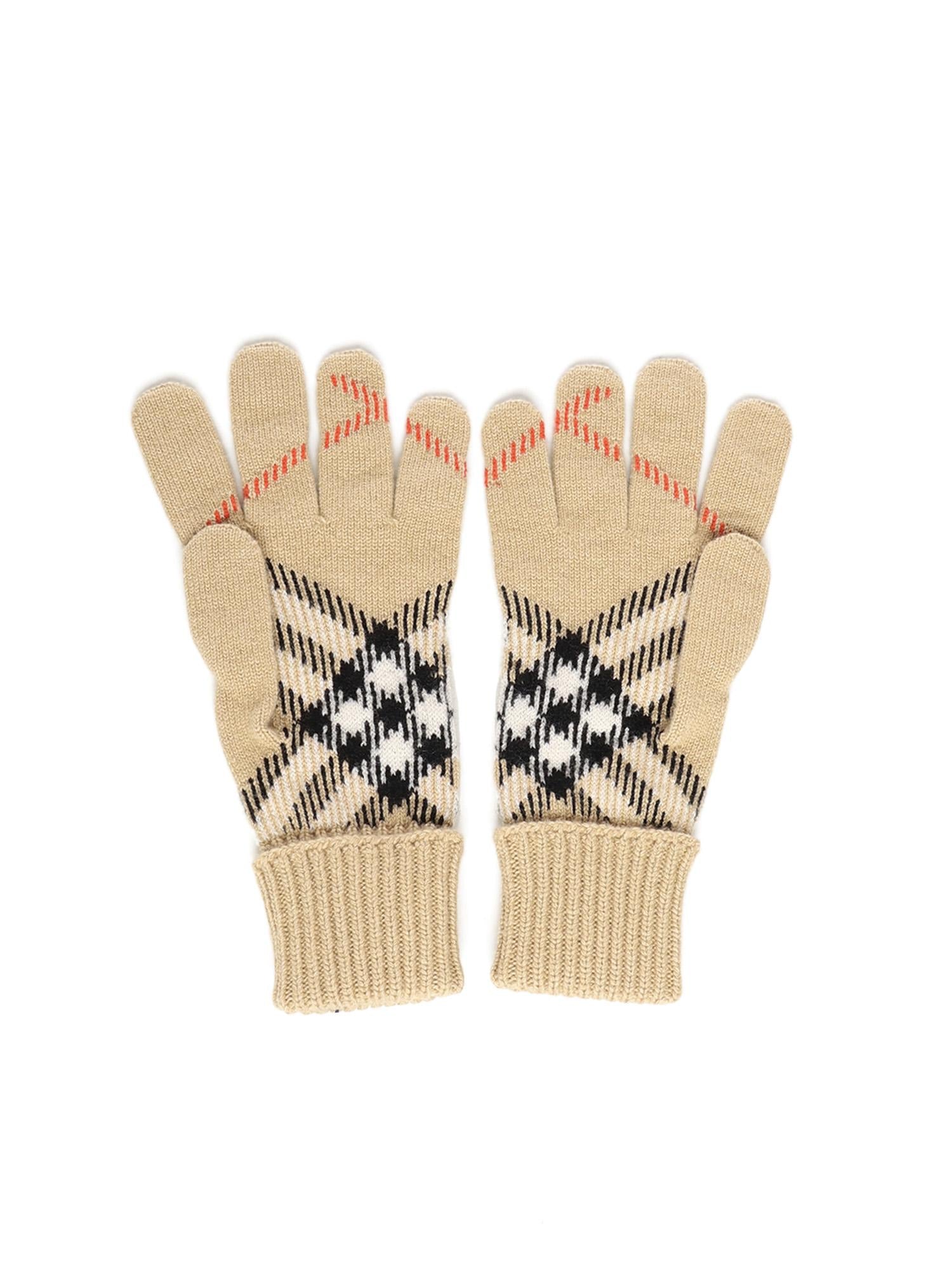 Оригінальна Guanti In Misto Cashmere Check Burberry – вид ззаду