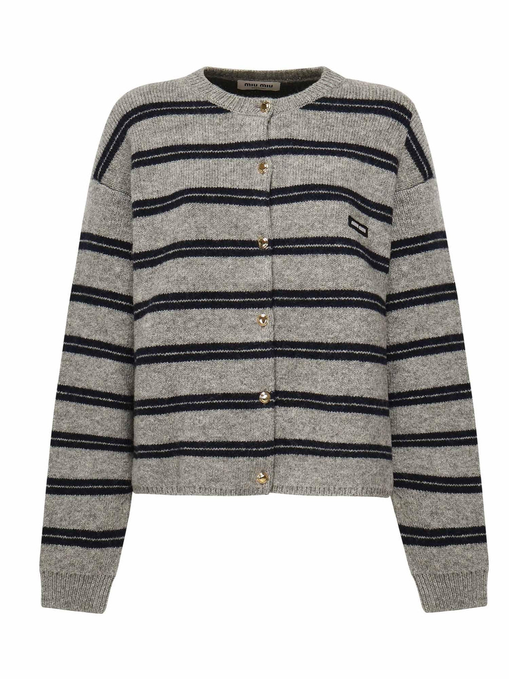 Cardigan In Maglia Shetland Miu miu – Гарантія оригінальності – боковий вид
