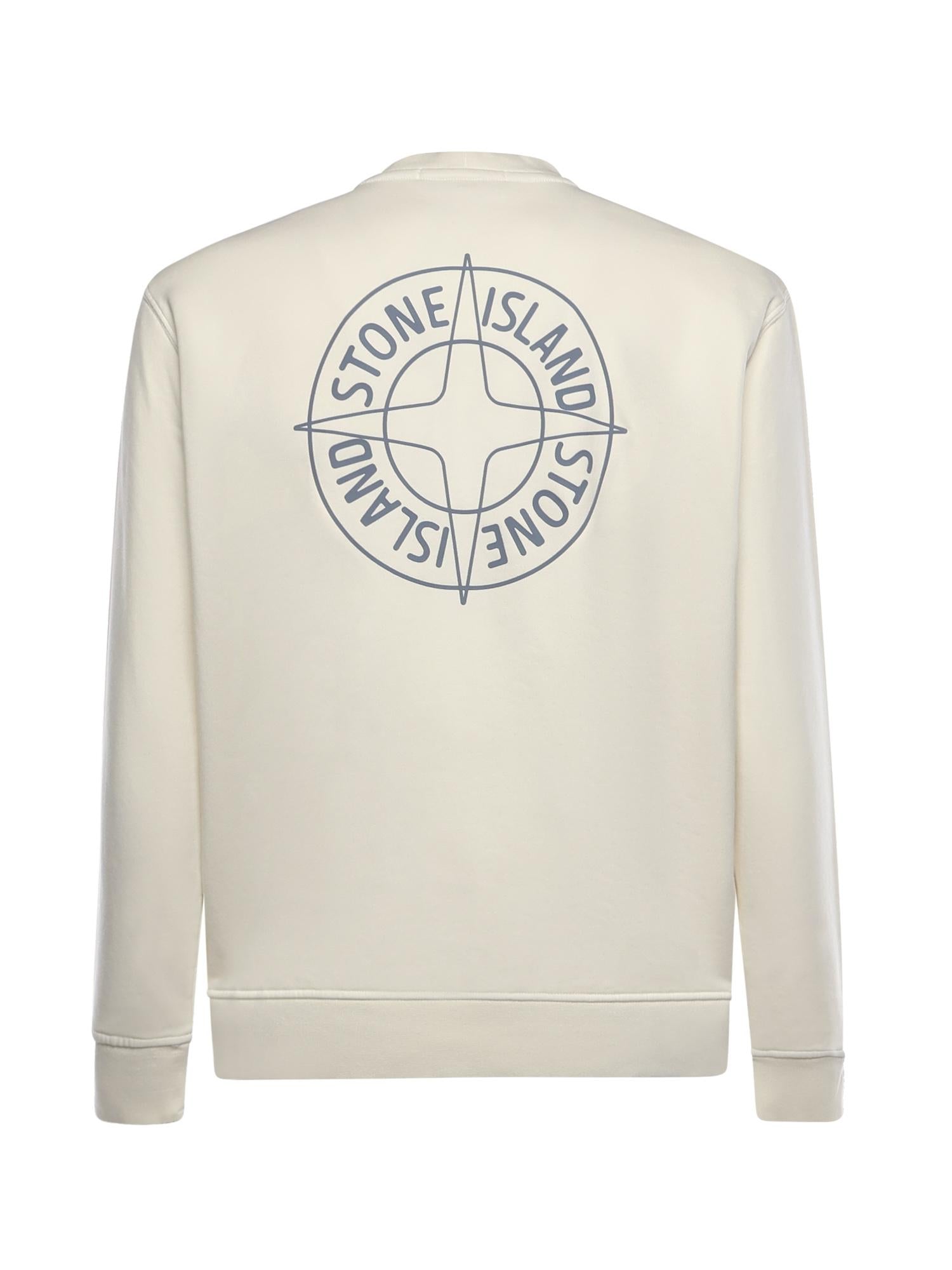 Оригінальна Felpa In Cotone Con Stampa Outline Compass Stone island – детальний вид