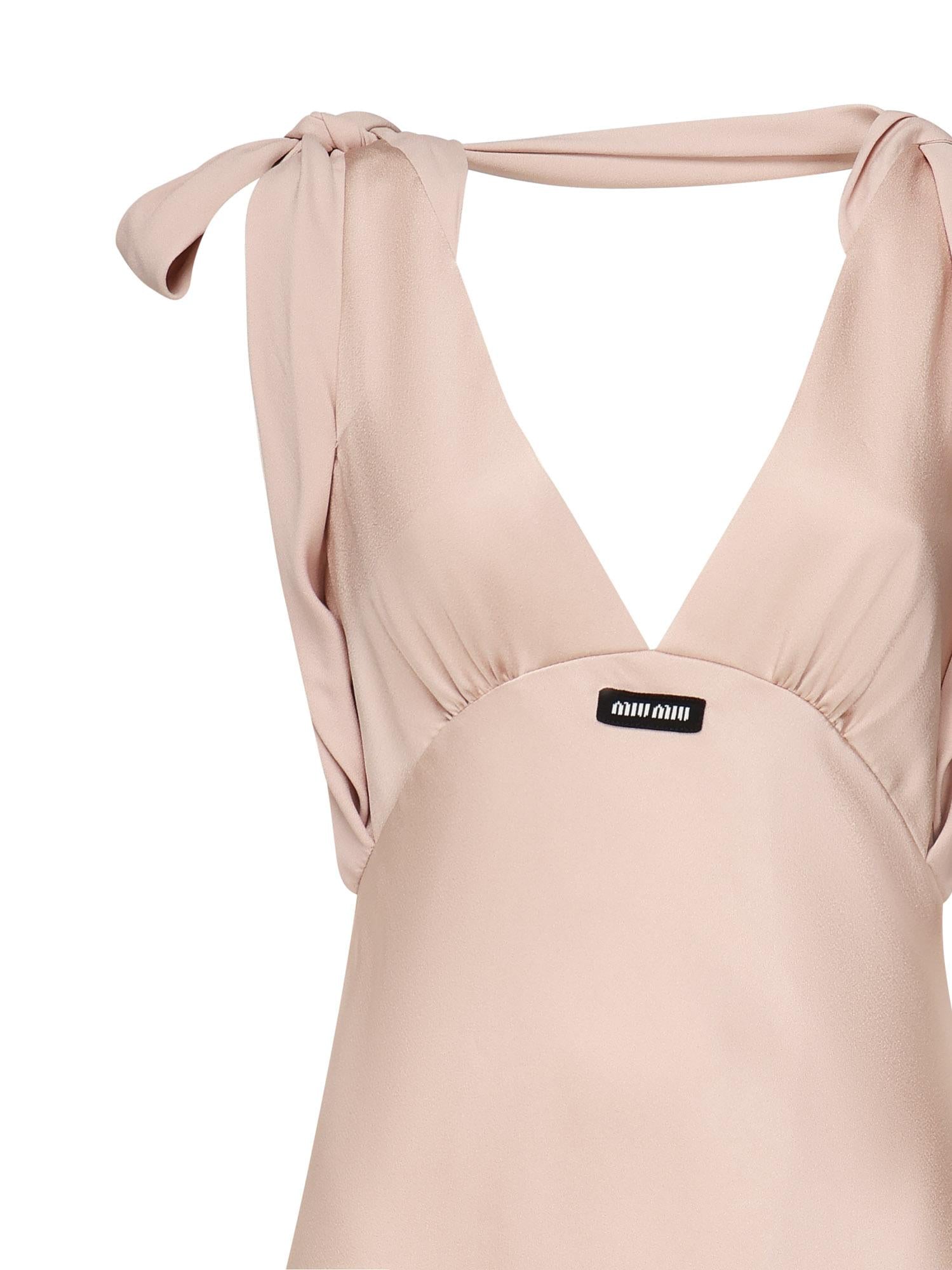 Abito Lungo In Satin Miu miu – Гарантія оригінальності – вид ззаду