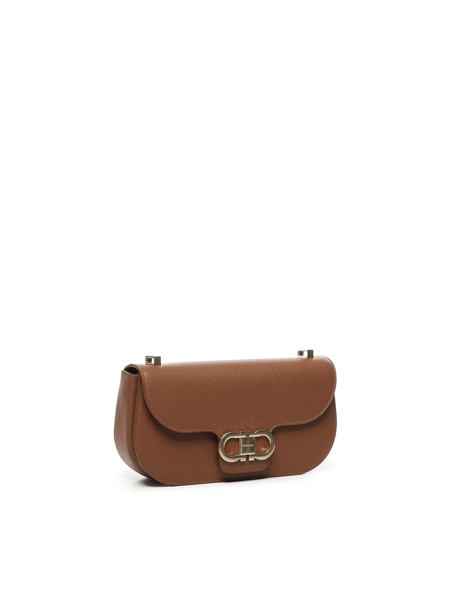 Mini Bag A Tracolla Double Gancini Salvatore ferragamo оригінал – Купити в Україні – вид ззаду