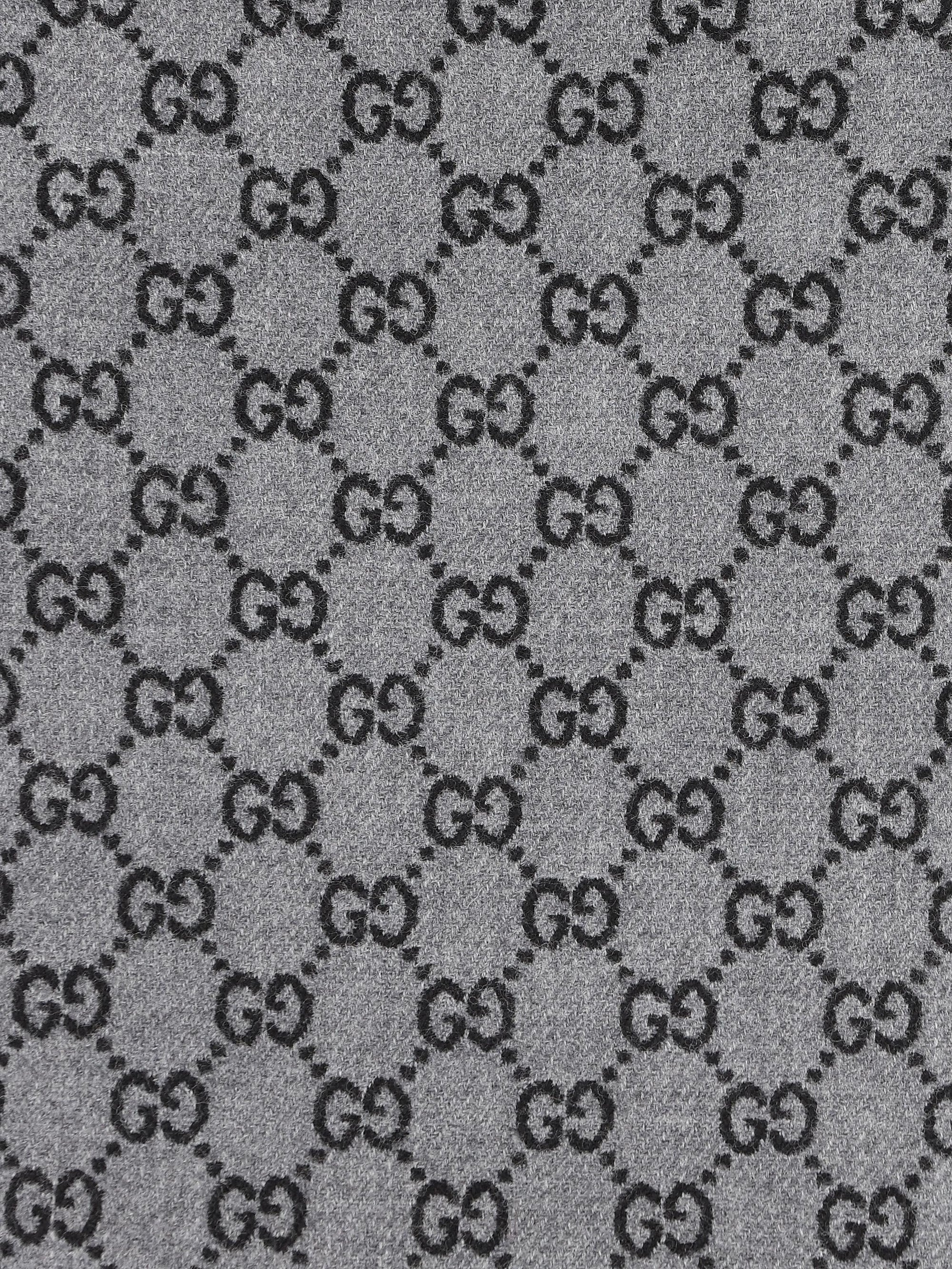 Wool Scarf With Gg Jacquard Gucci – Гарантія оригінальності – вид ззаду