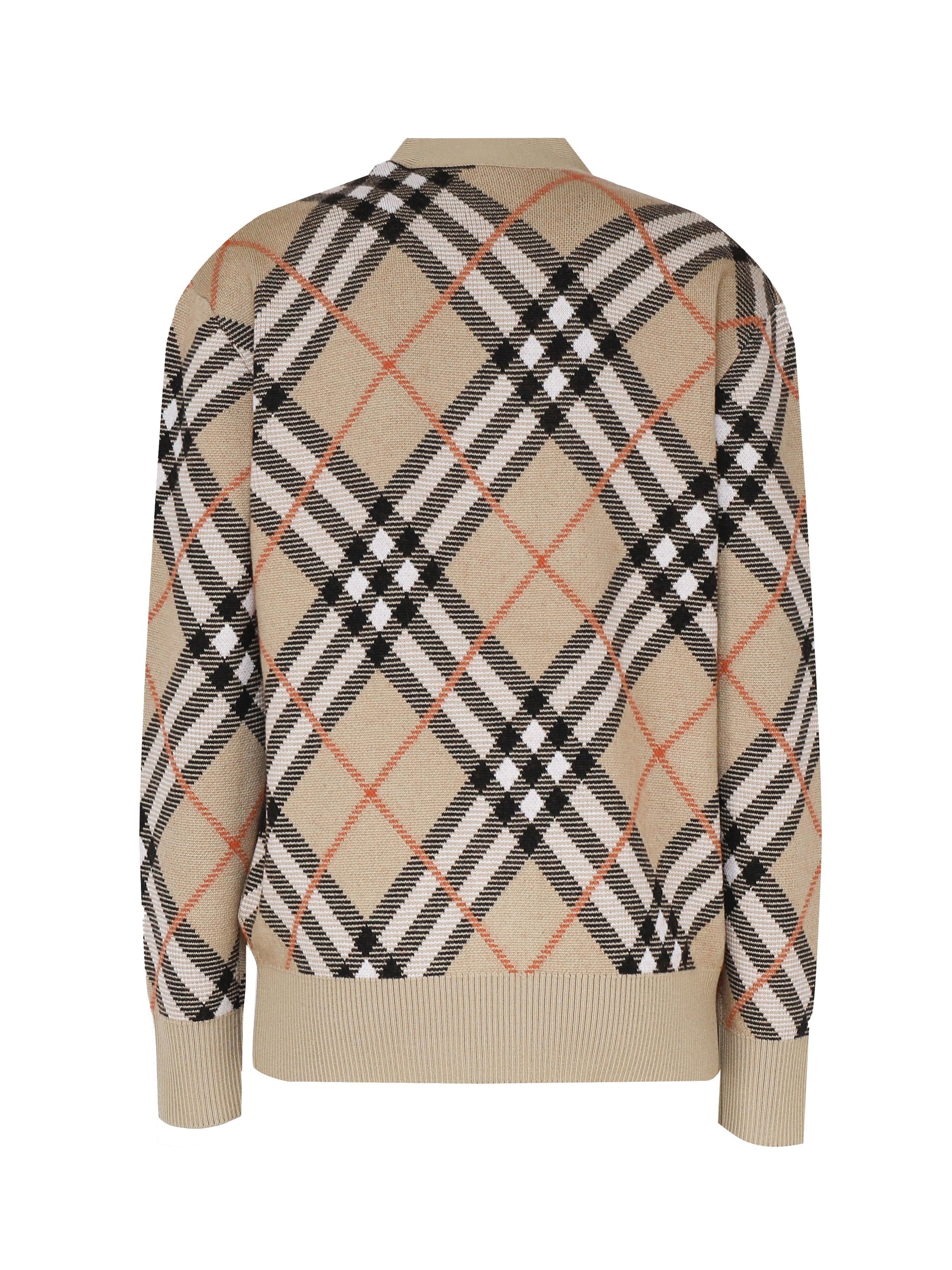 Cardigan Con Motivo Check Burberry – Гарантія оригінальності – детальний вид