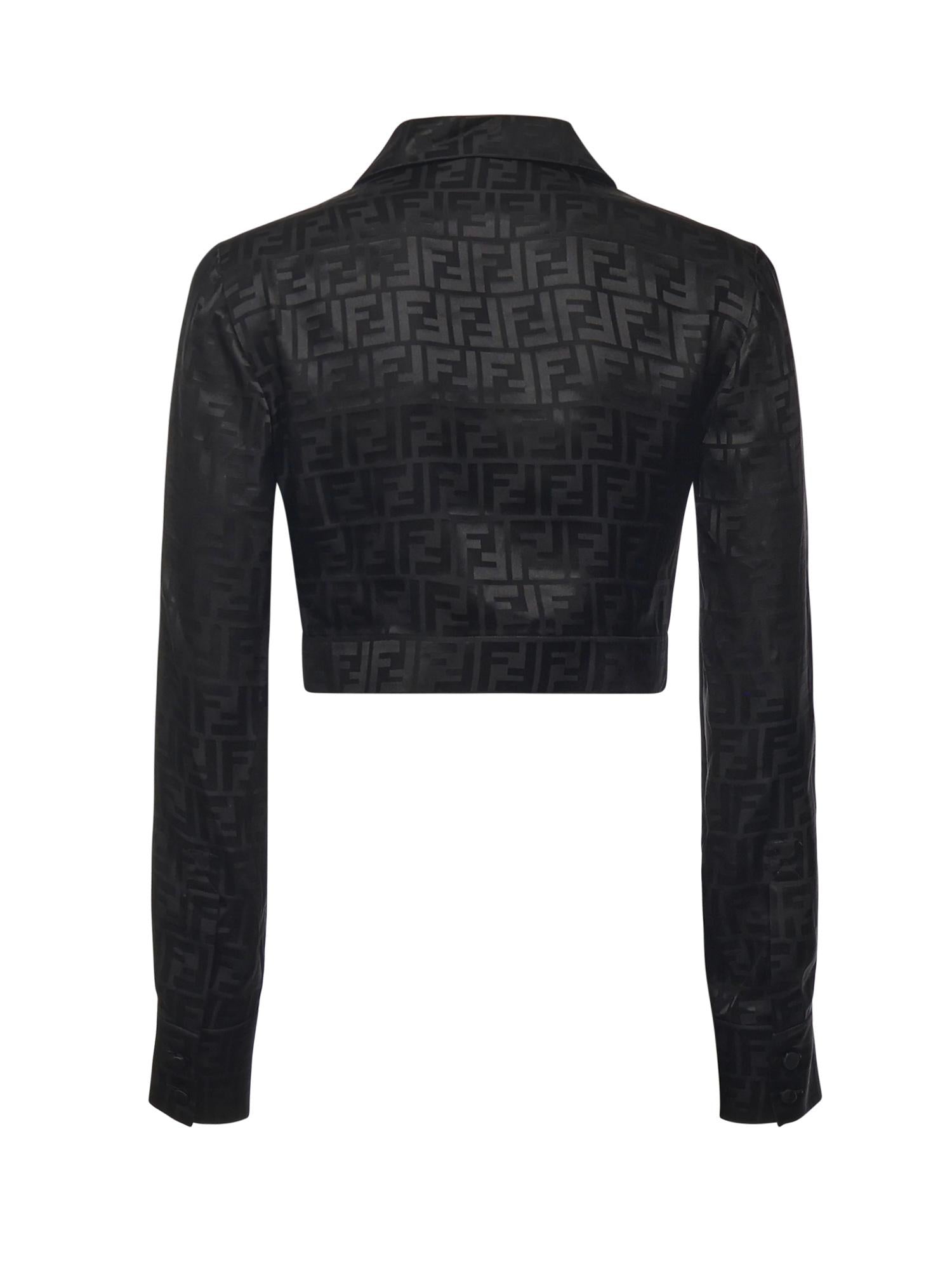 Оригінальна Camicia Cropped In Seta Ff Jacquard Fendi – детальний вид