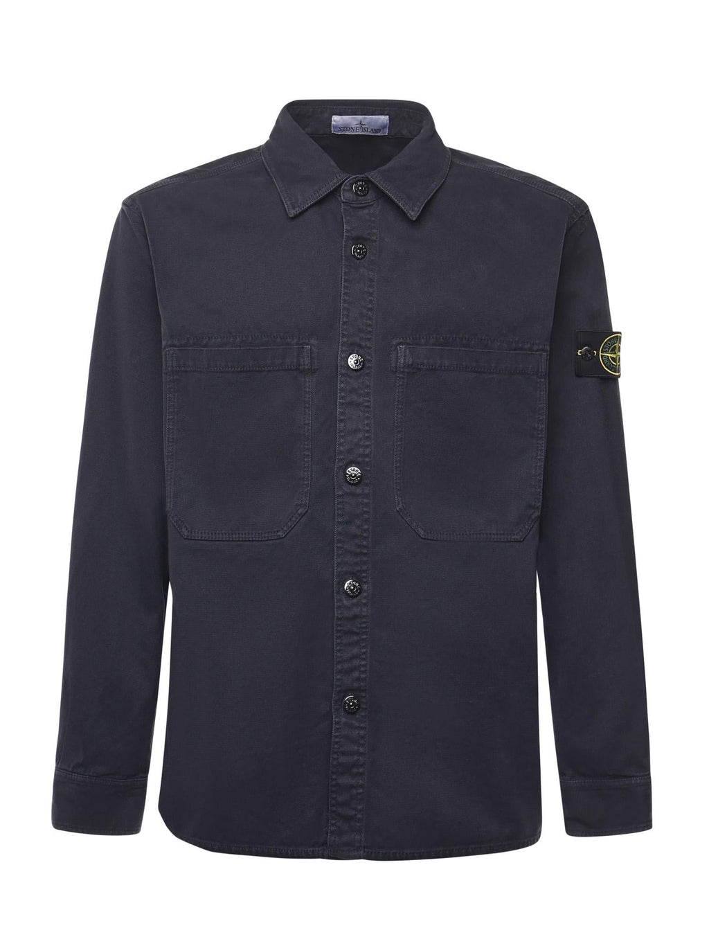 Оригінальна Overshirt In Cotone Biologico Con Logo Stone island – боковий вид