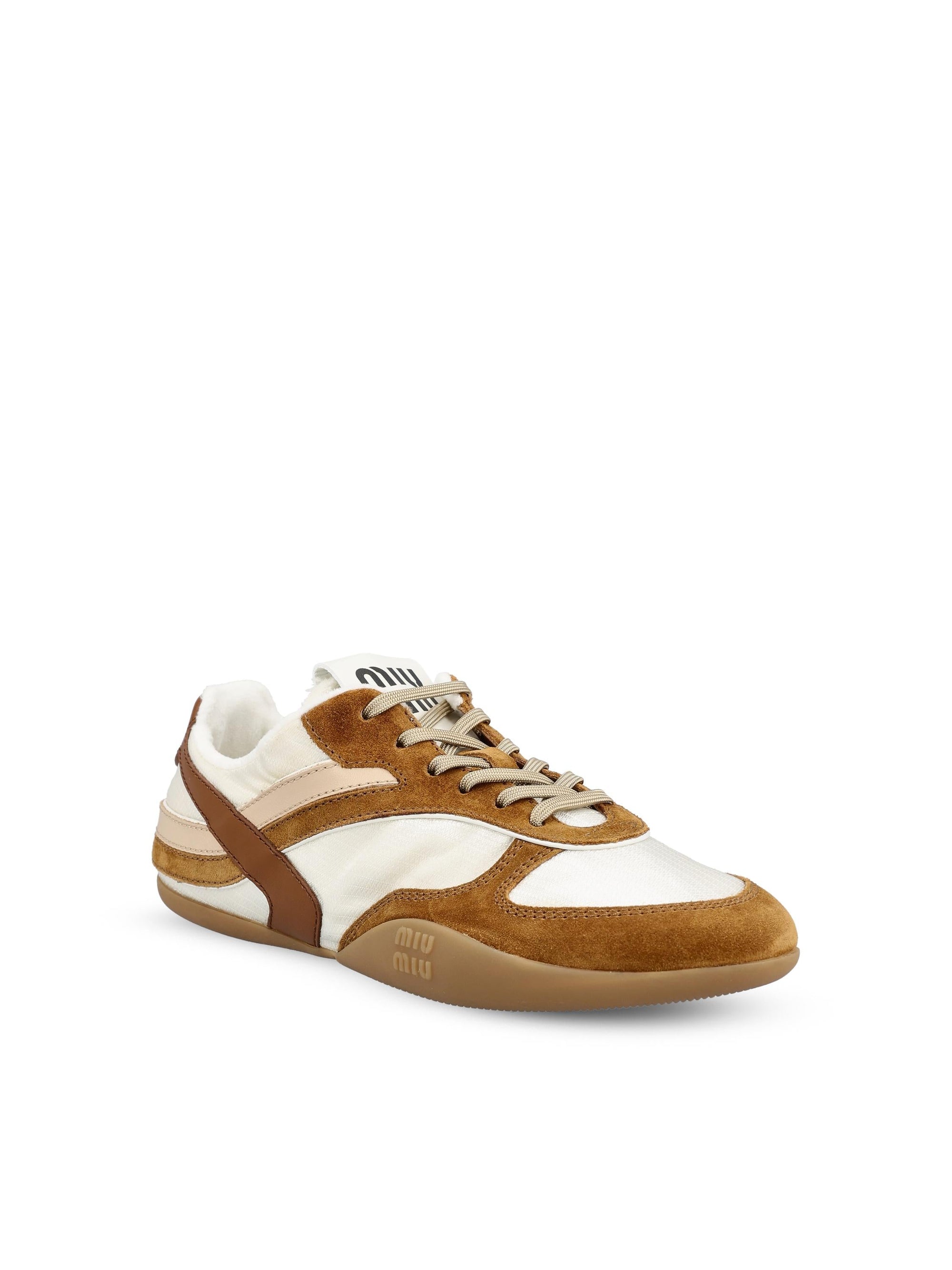 Оригінальна Gymnasium Sneakers In Fabric And Leather Miu miu – вид ззаду