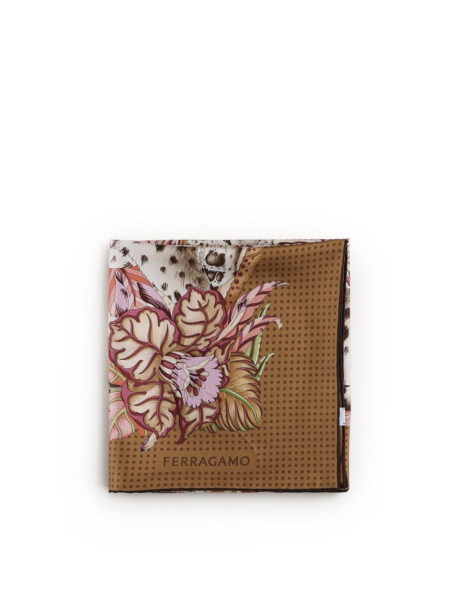 Foulard In Seta Con Stampa Salvatore ferragamo – Гарантія оригінальності – боковий вид