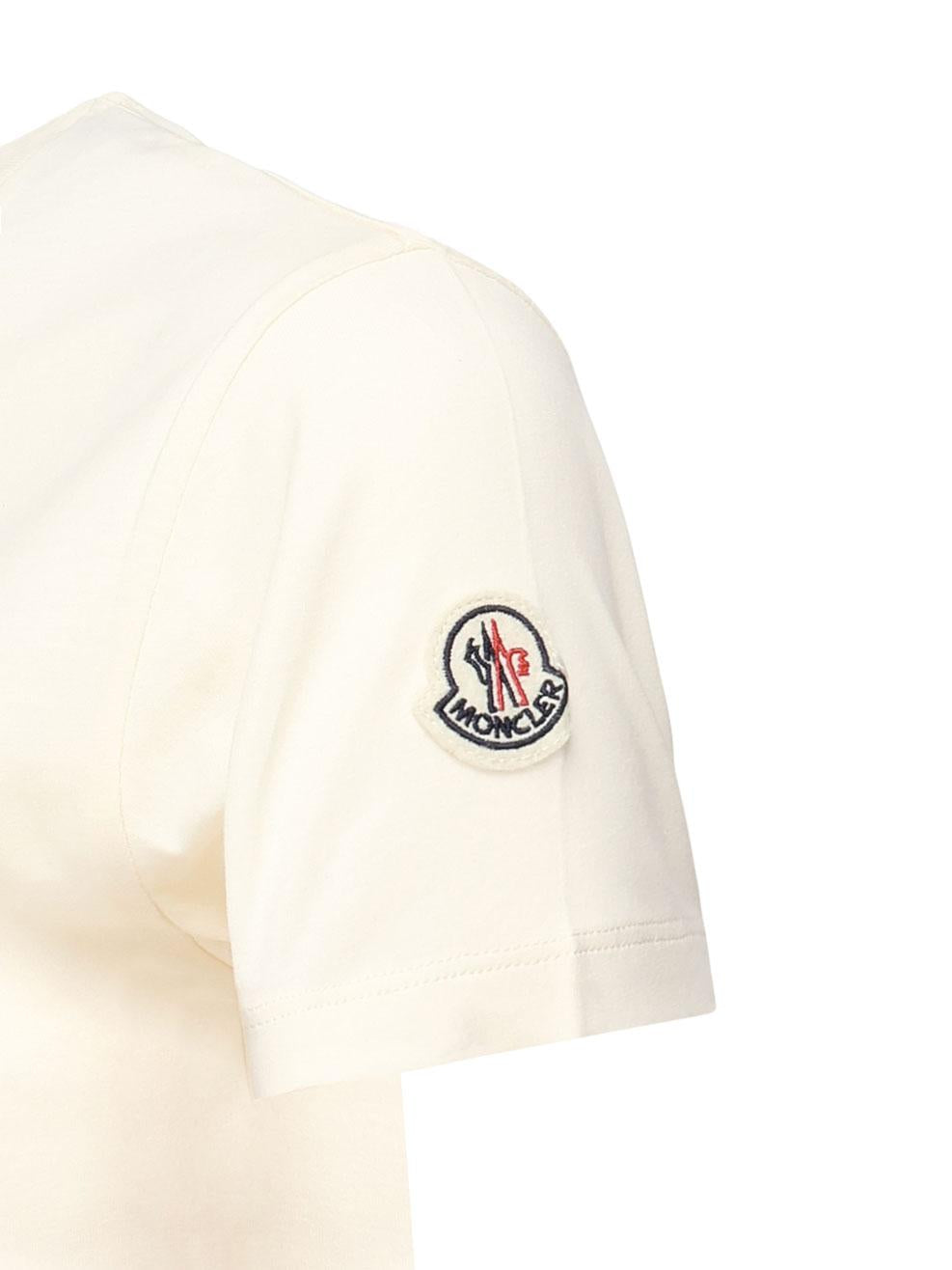 T-Shirt Con Logo Ricamato Con Perle Moncler – Гарантія оригінальності – вид ззаду