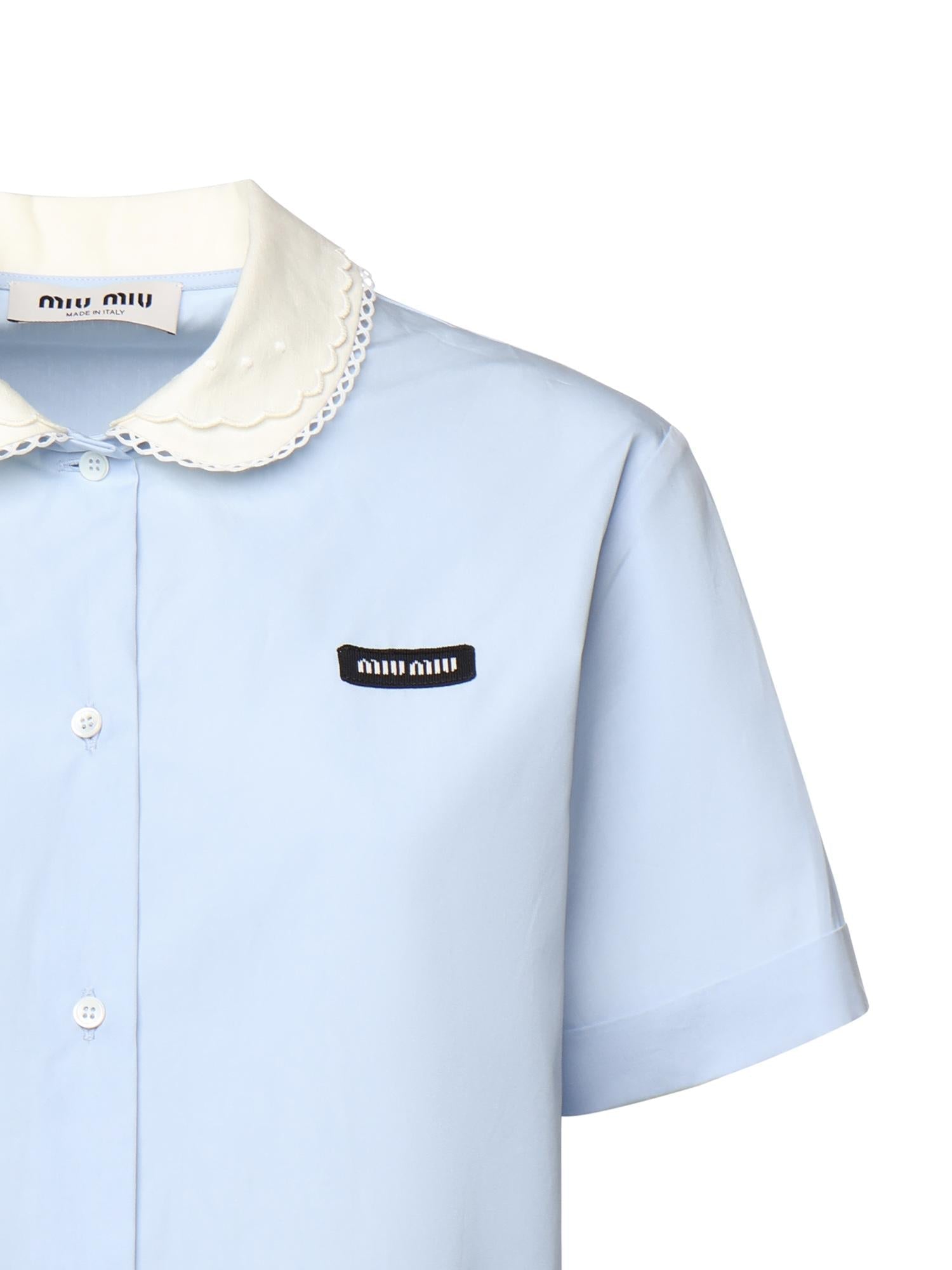 Оригінальна Camicia In Cotone Con Logo Miu miu – вид ззаду