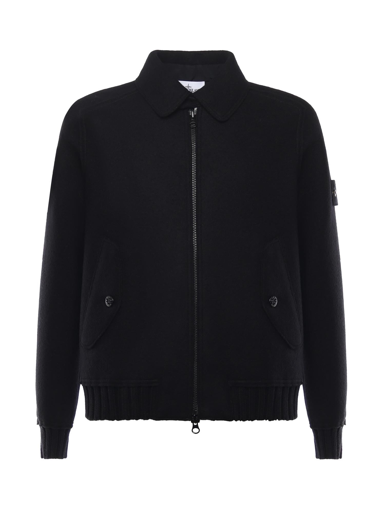 Оригінальна Coach Jacket In Feltro DI Lana Rws Stone island – боковий вид