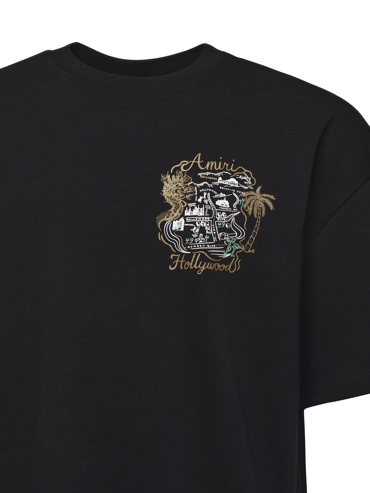 Оригінальна T-Shirt Oversize Hollywood In Cotone Amiri – вид ззаду