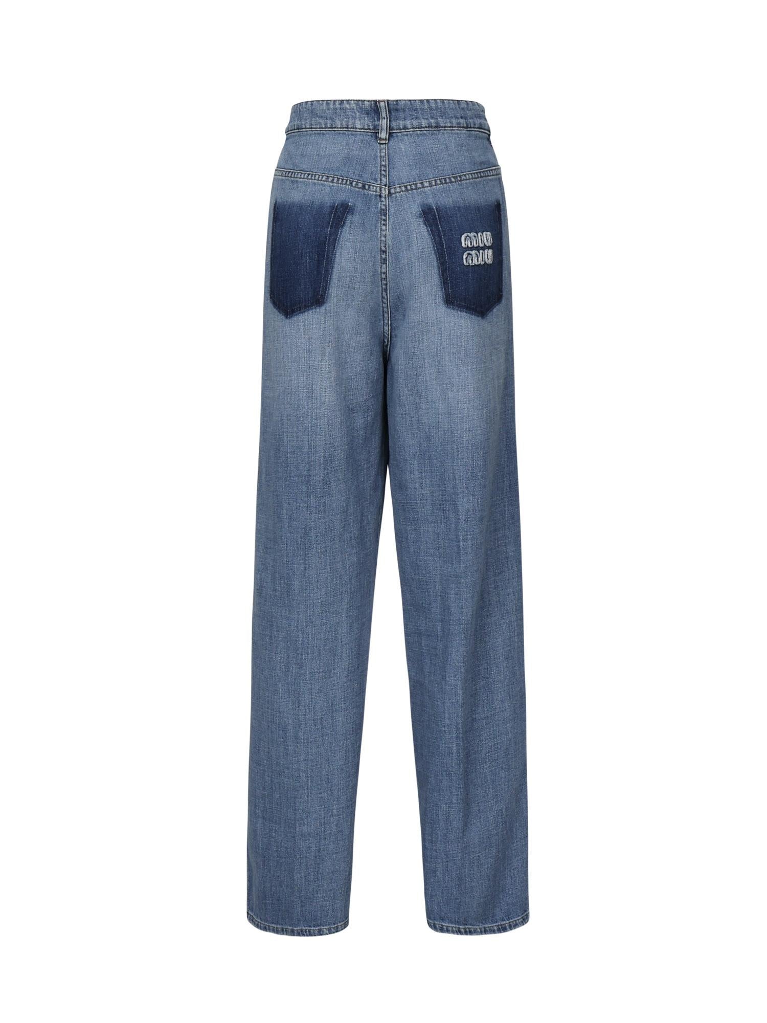Оригінальна Jeans In Denim Con Logo Miu miu – вид ззаду