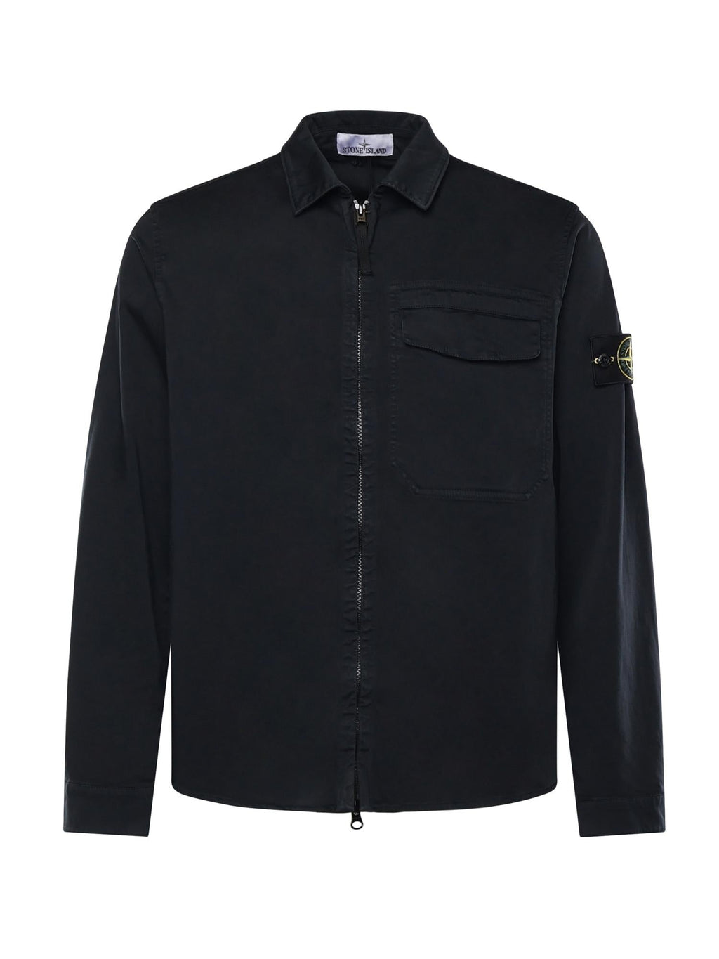 Overshirt In Raso DI Cotone Con Logo Stone island оригінал – Купити в Україні – боковий вид