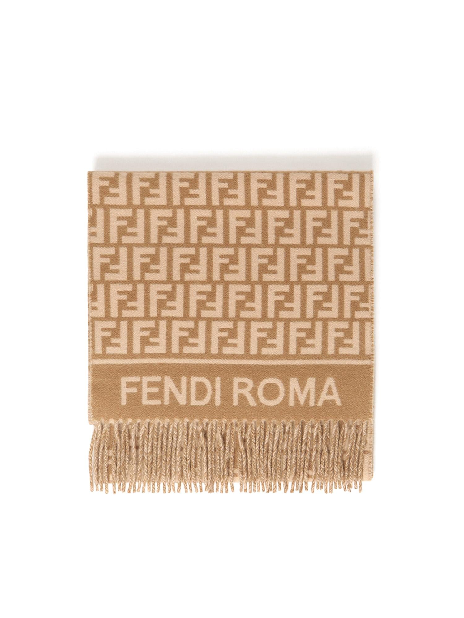 Sciarpa In Lana E Cashmere Ff Jacquard Fendi – Гарантія оригінальності – боковий вид