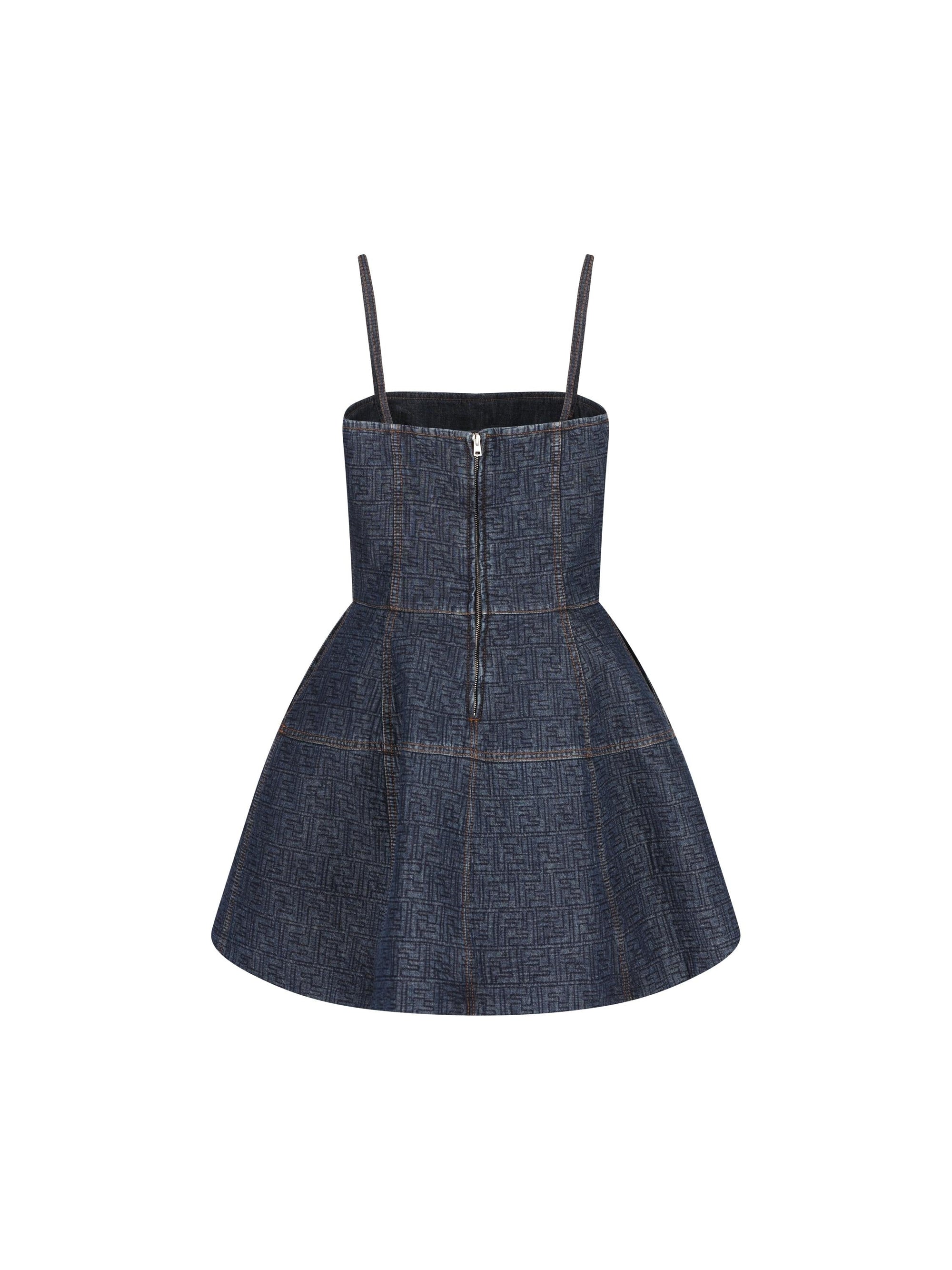 Abito In Denim Ff Fendi – Гарантія оригінальності – вид ззаду