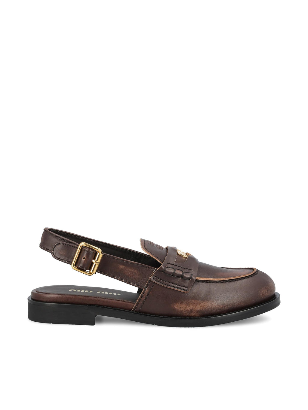 Оригінальна Leather Loafers Miu miu – боковий вид