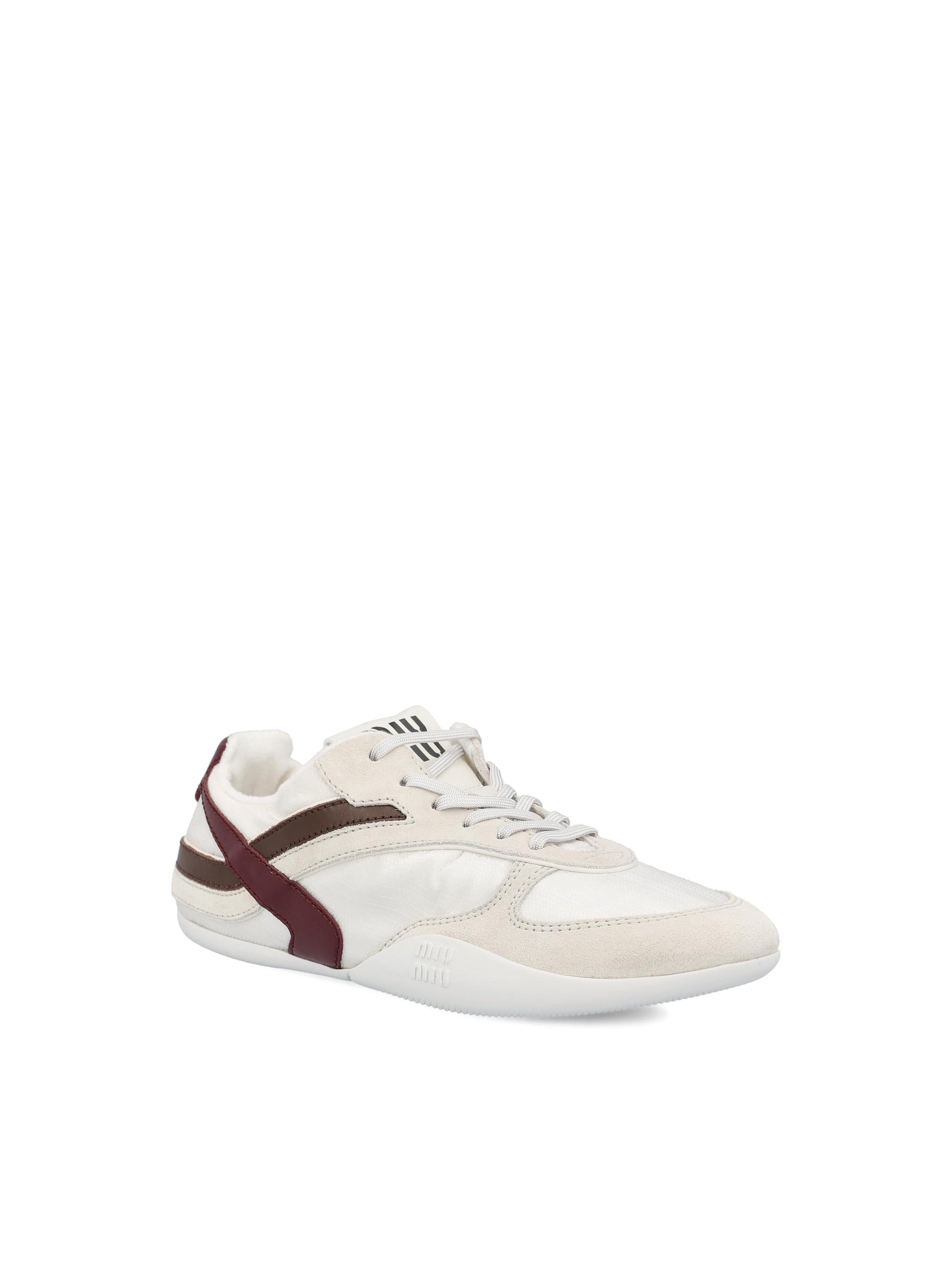 Оригінальна Gymnasium Sneakers In Fabric And Leather Miu miu – вид ззаду